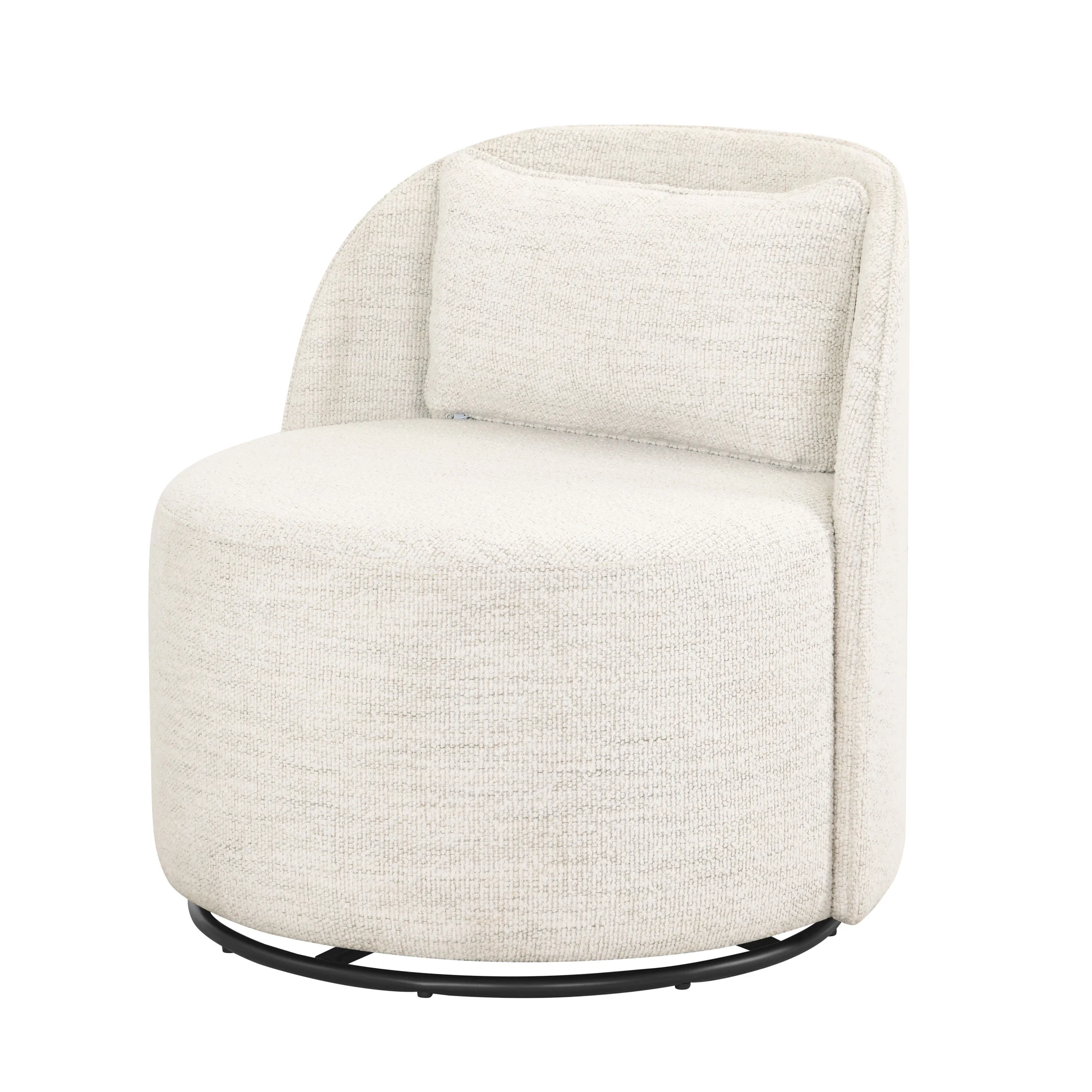 Better Homes & Gardens Juliet Modern Arch Swivel Accent Chair, Cream Boucle