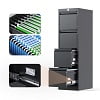 AOBABO 3 Drawer Metal Lateral File Storage Cabinet,Letter/Legal/A4 Size Locking Steel Filing Storage Cabinet for Office,Black,Assembly Required