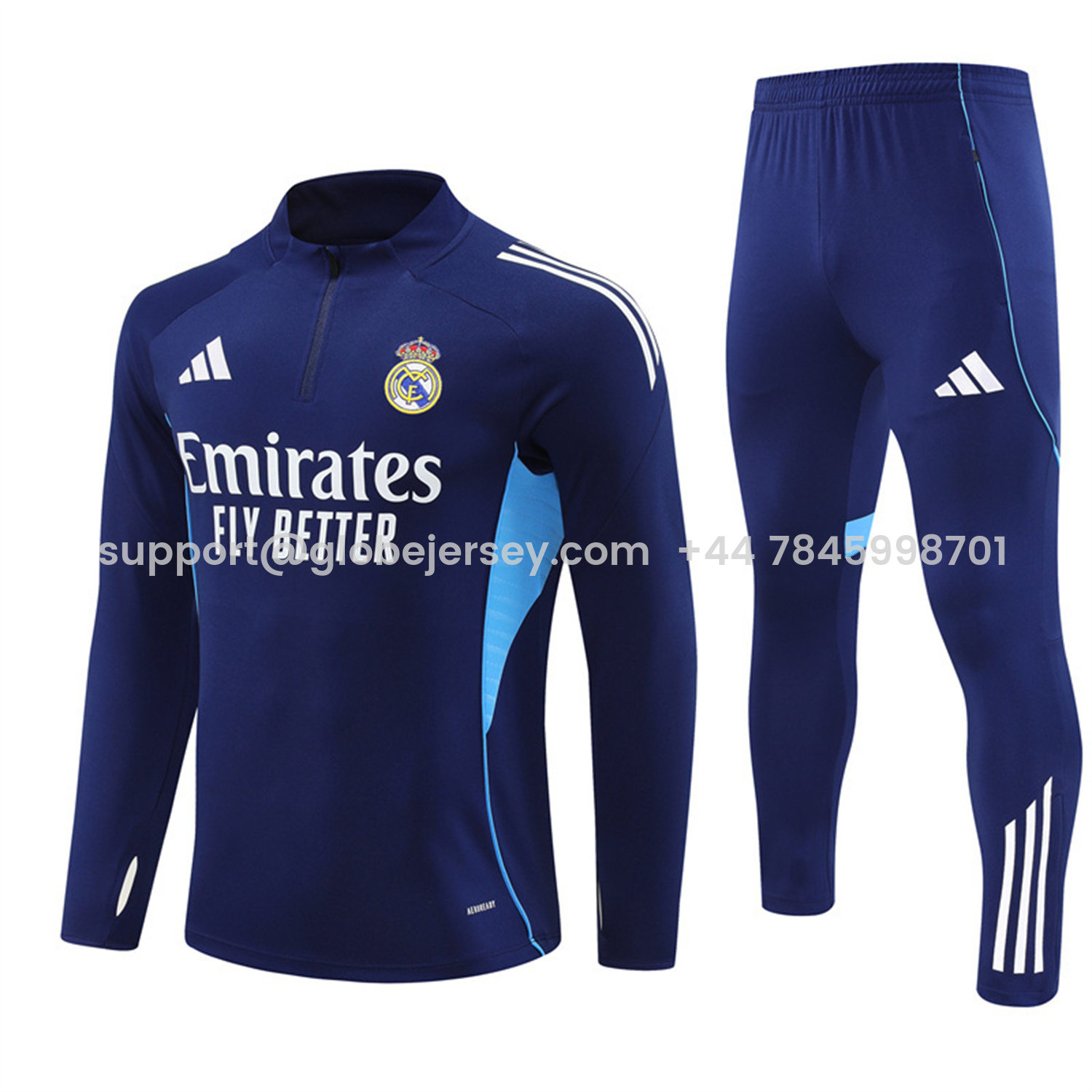 Real Madrid 25-26 Long Sleeve Training Set - Deep Blue Top & Pants