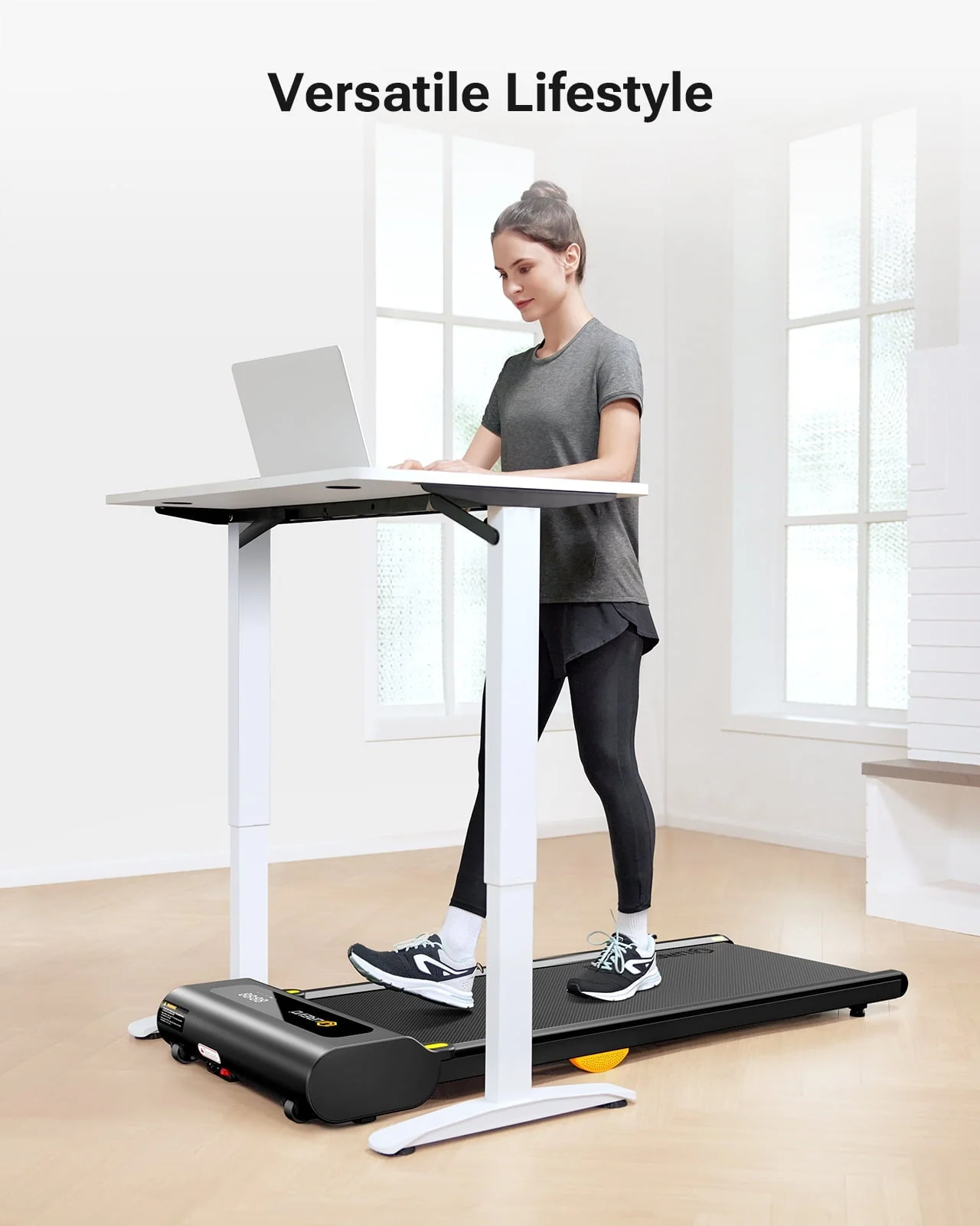 UREVO Under Desks Treadmill Walking Pad, Mini Treadmill 2.25HP 265 lb Capacity with Remote Control for Home Office