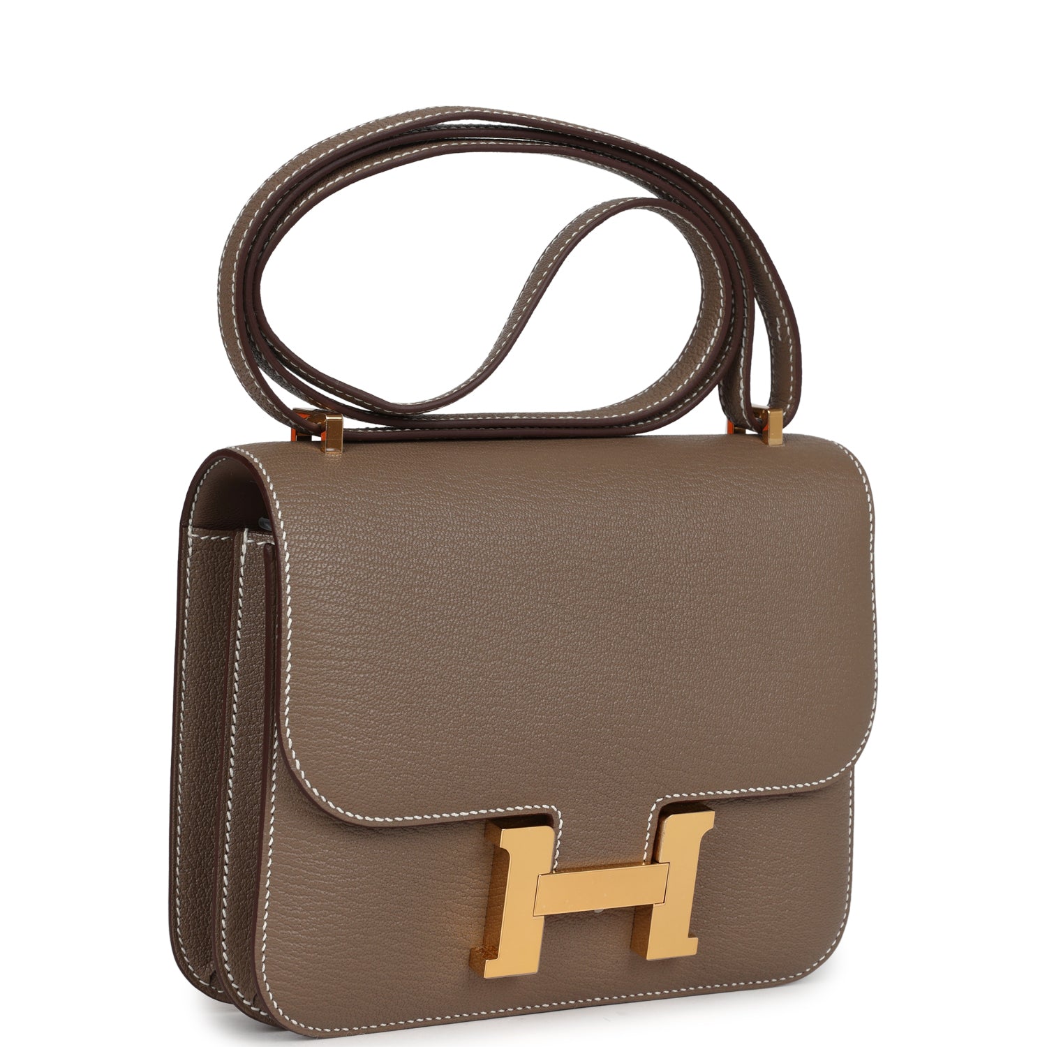 Constance 18 Etoupe Chevre Mysore Gold Hardware