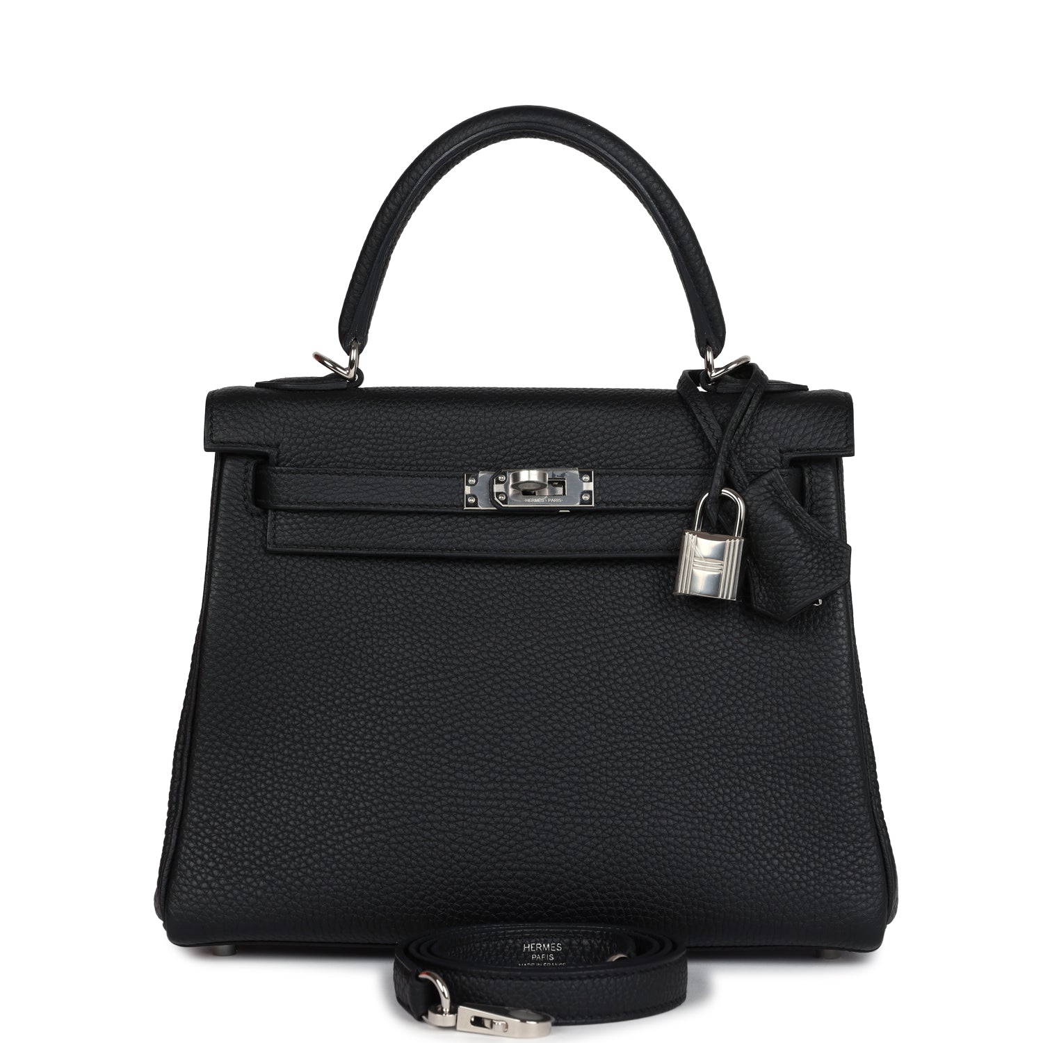 Kelly Retourne 25 Black Togo Palladium Hardware
