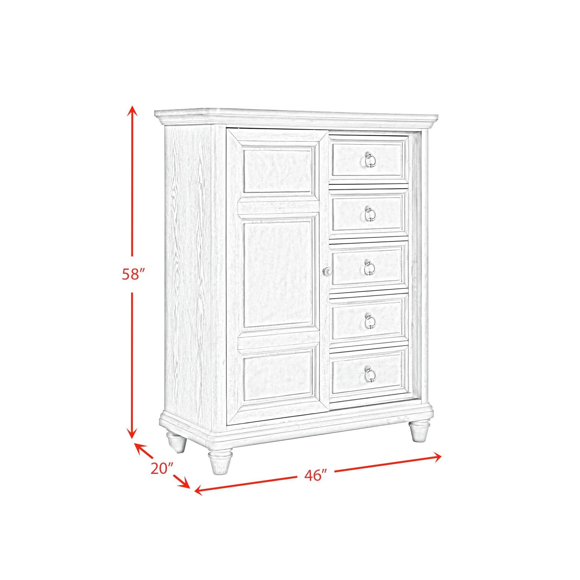 Picket House Furnishings Emiko Queen Panel 5PC Bedroom Set - Grey