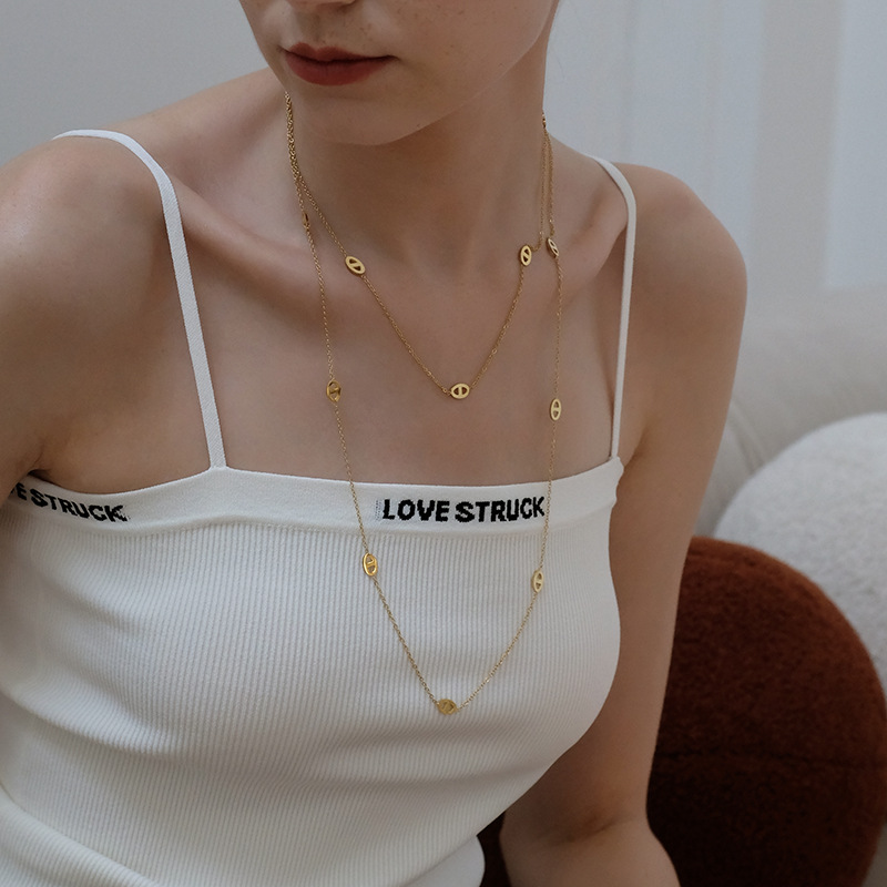 Pig Nose Long Necklace