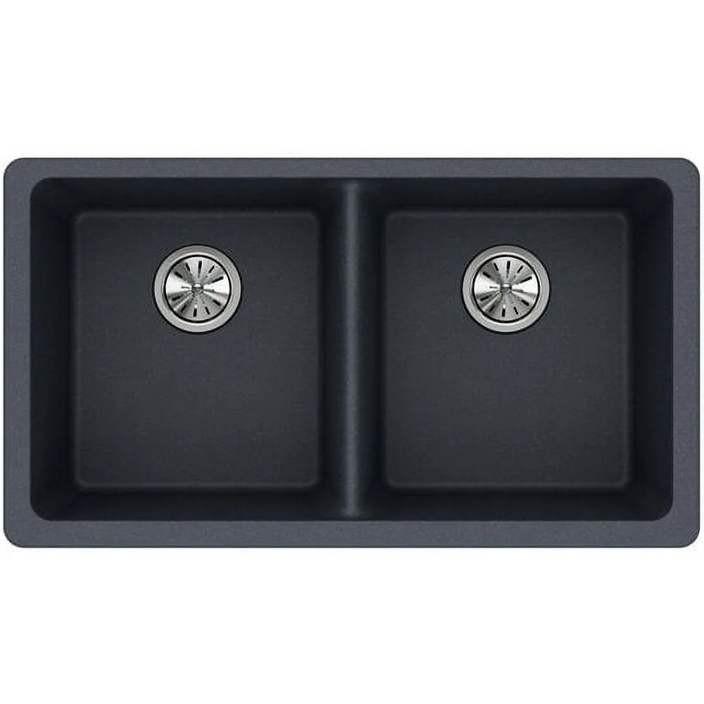Elkay ELGU3322 White Granite Composite 33in Rectangle Double Bowl Undermount Sink
