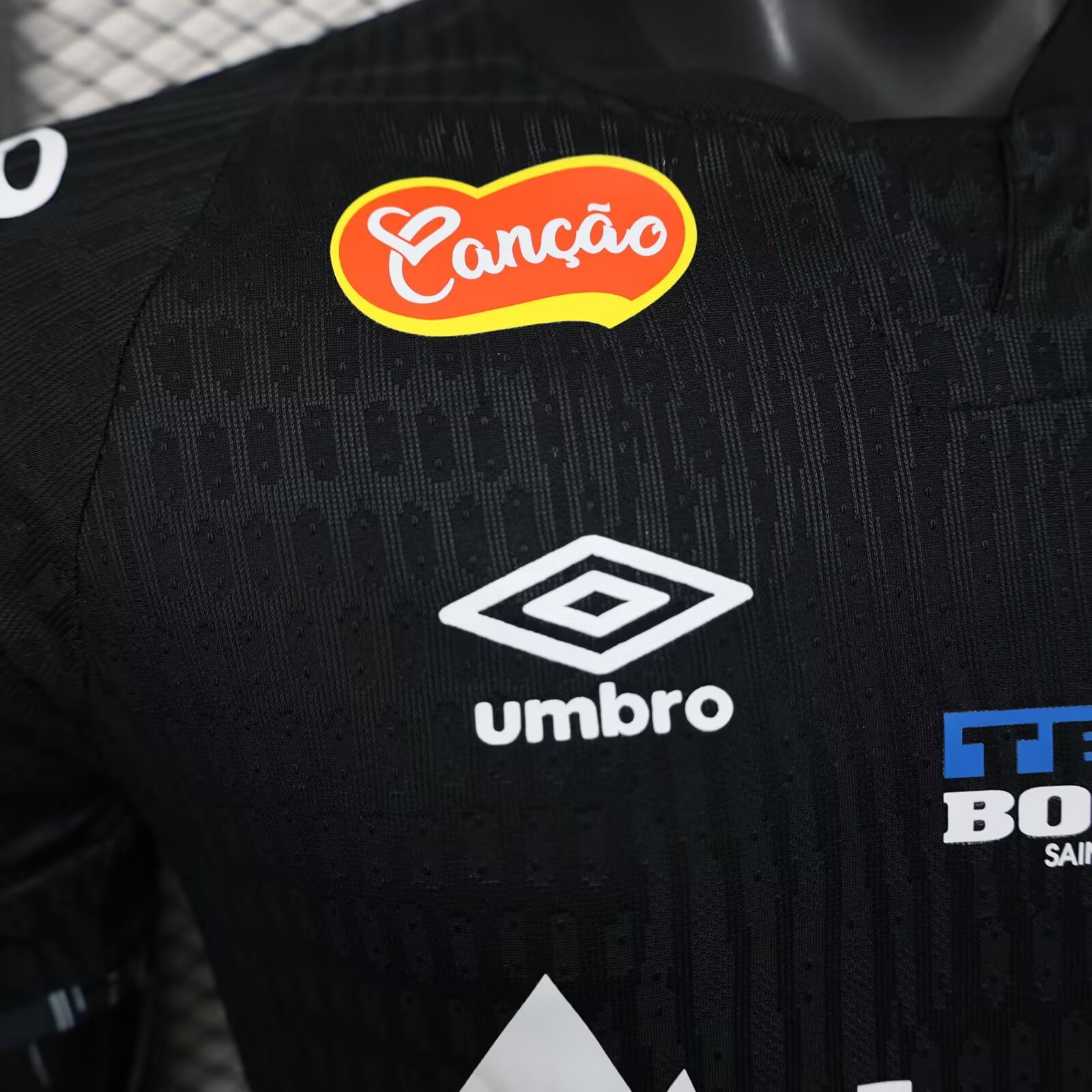 25-26 Santos home black jersey with advertising - player version