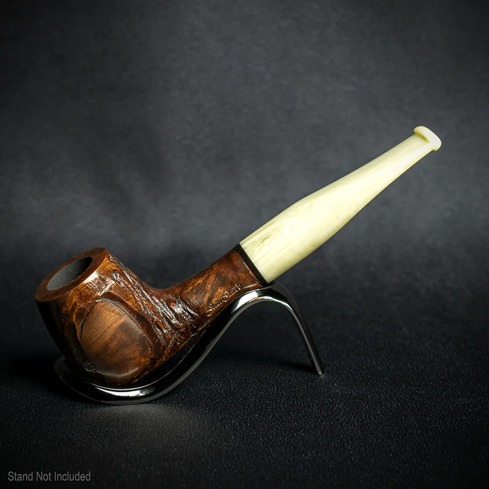 Jean Claude 9mm Filter Dark Rustic Briar Smoking Pipe - Shape 53