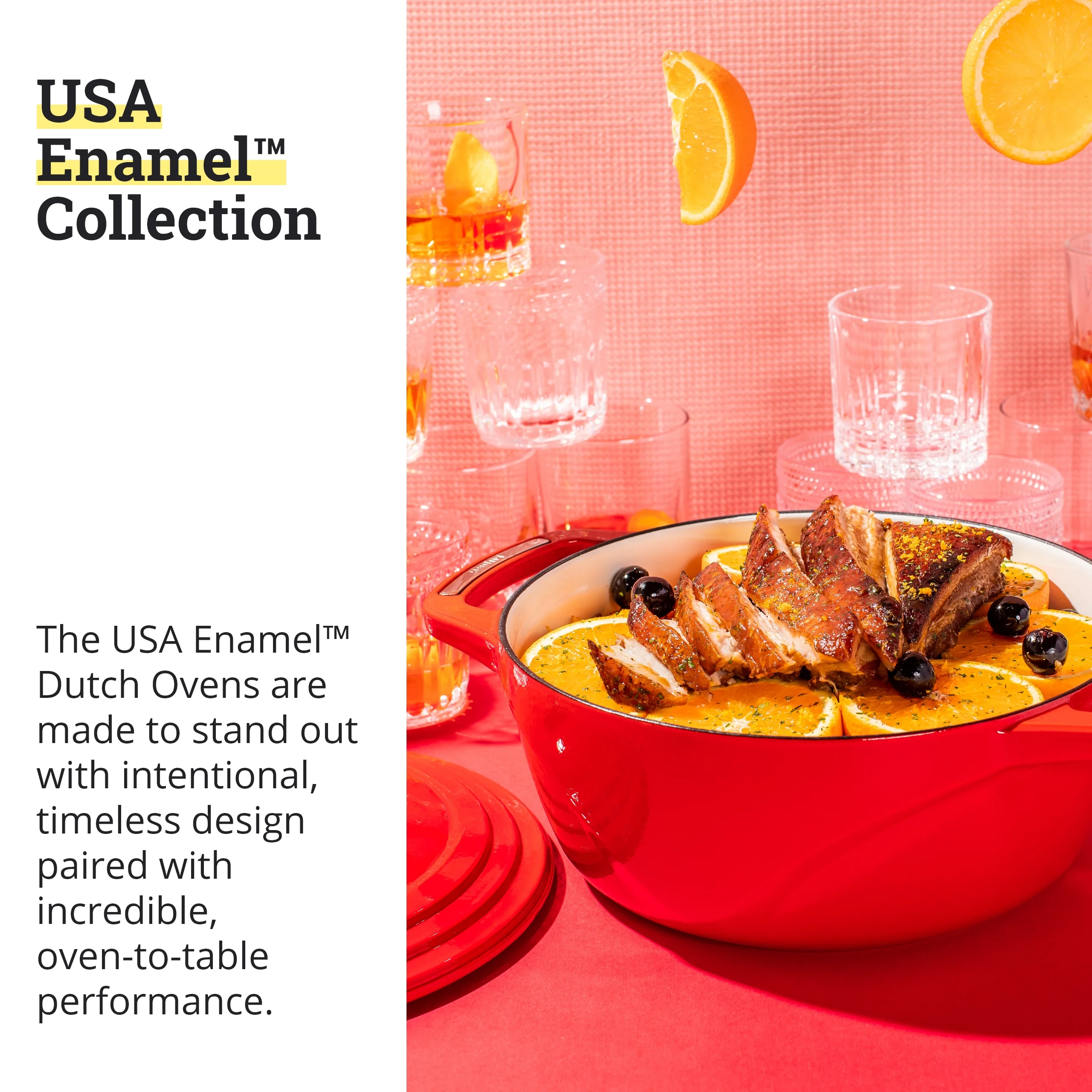 Lodge USA Enamel Dutch Oven, 6 qt., Red