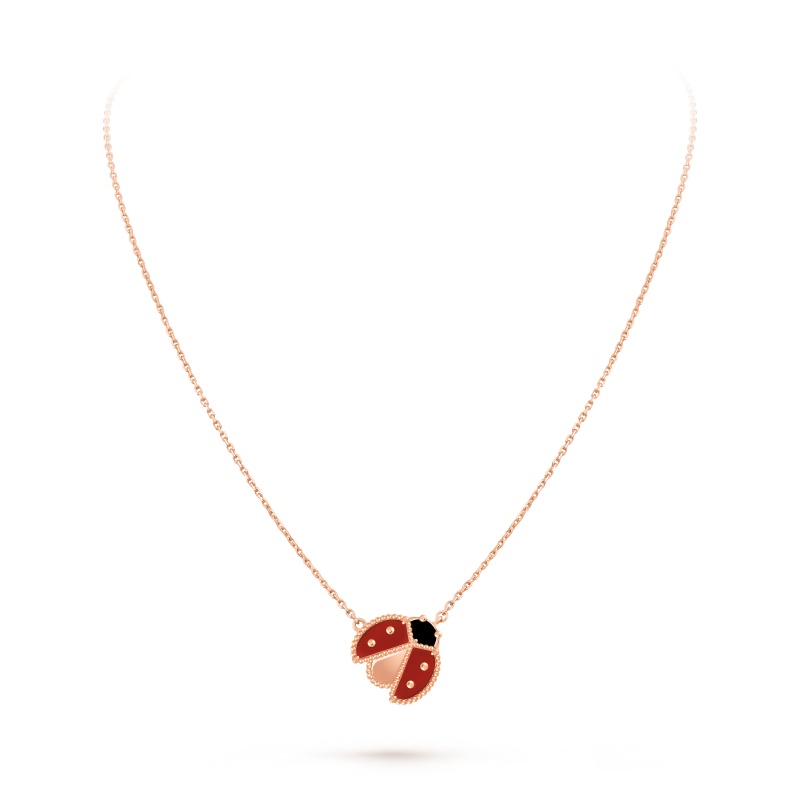 Lucky Spring pendant, open wings ladybug