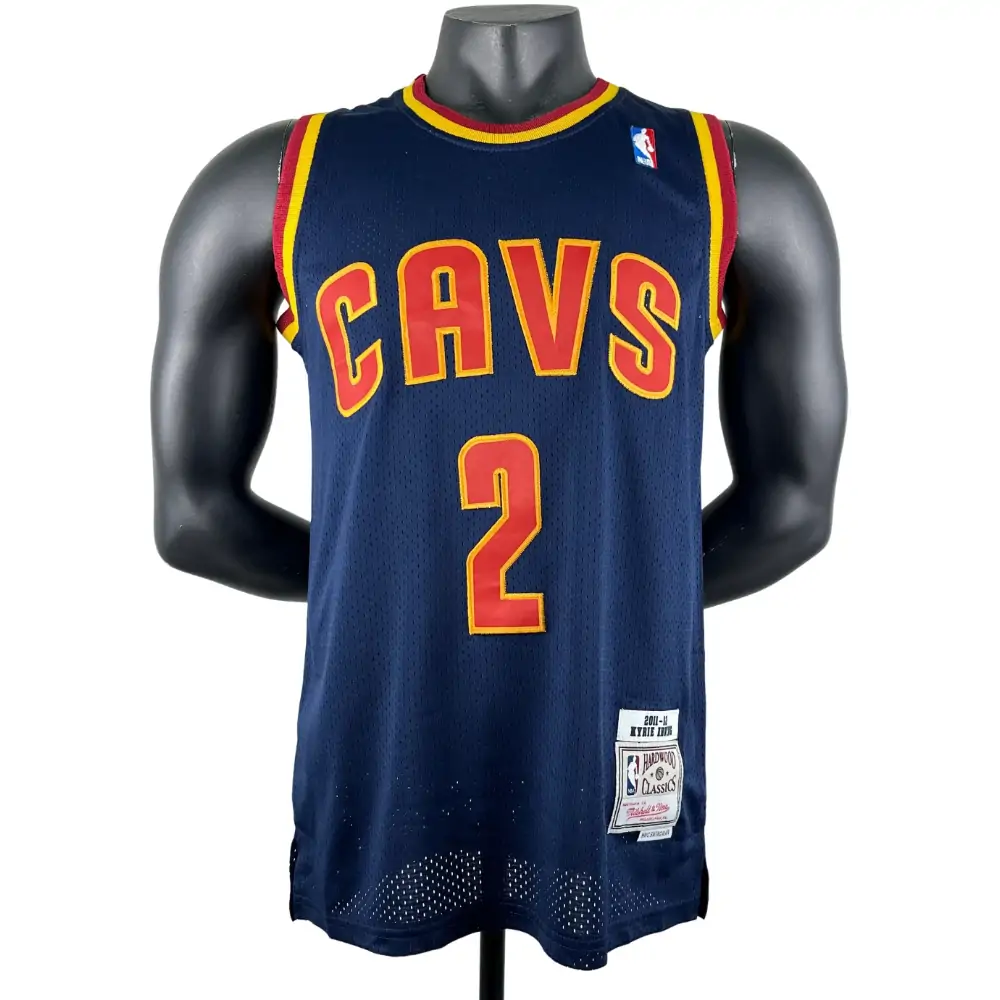 Embroidered MN Retro Jersey Cavaliers CAVS Navy Blue No. 2 Irving