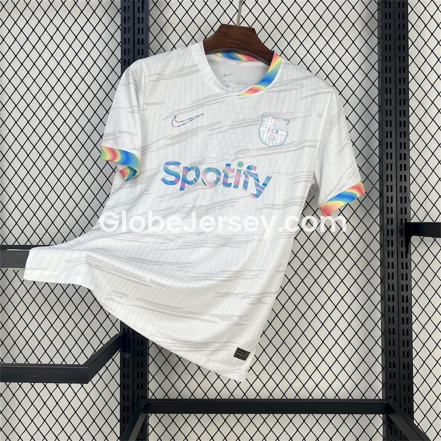Barcelona 25-26 Colored Cuffs White Jersey - Fans Version
