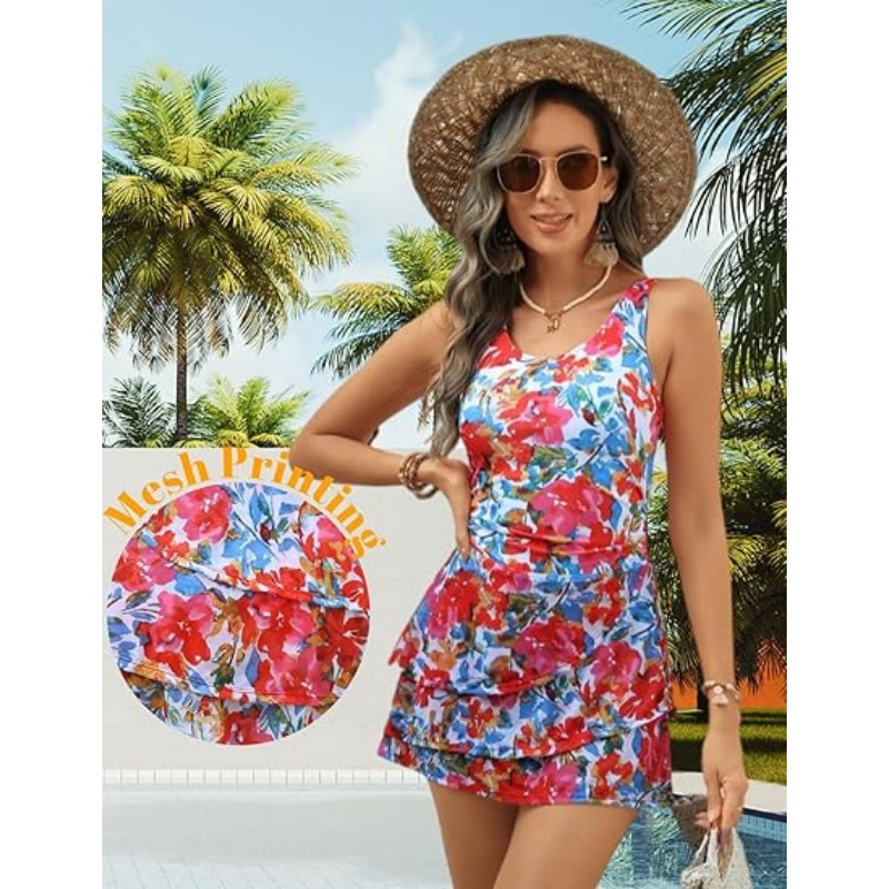 Women's One Piece Swim Dress Swimsuit