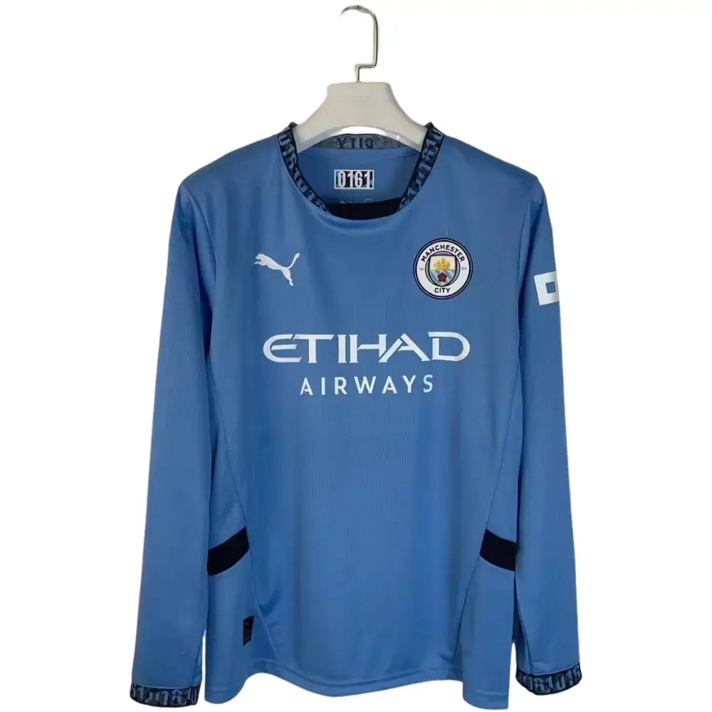 2024/25 Manchester City Home Long Sleeve Shirt - Fans Edition