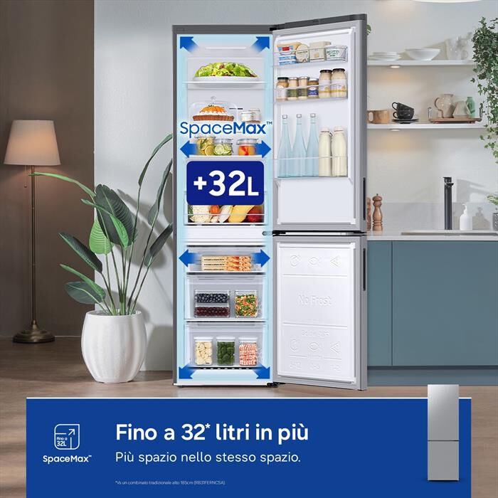 SAMSUNG - Frigorifero combinato RB33B610ESA/EF ClasseE 344lt-SILVER INOX