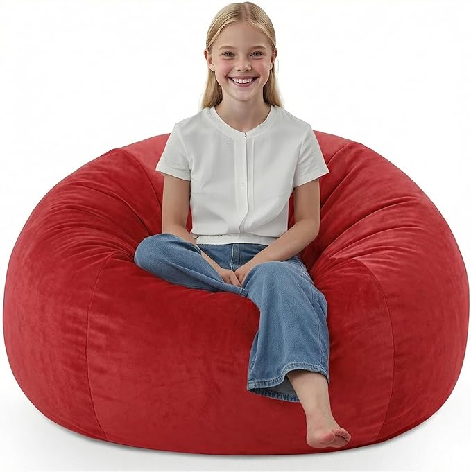 BUBBLEBEAN 2FT Bean Bag Chair, Comfy Bean Bag Chairs with Memory Foam Filled