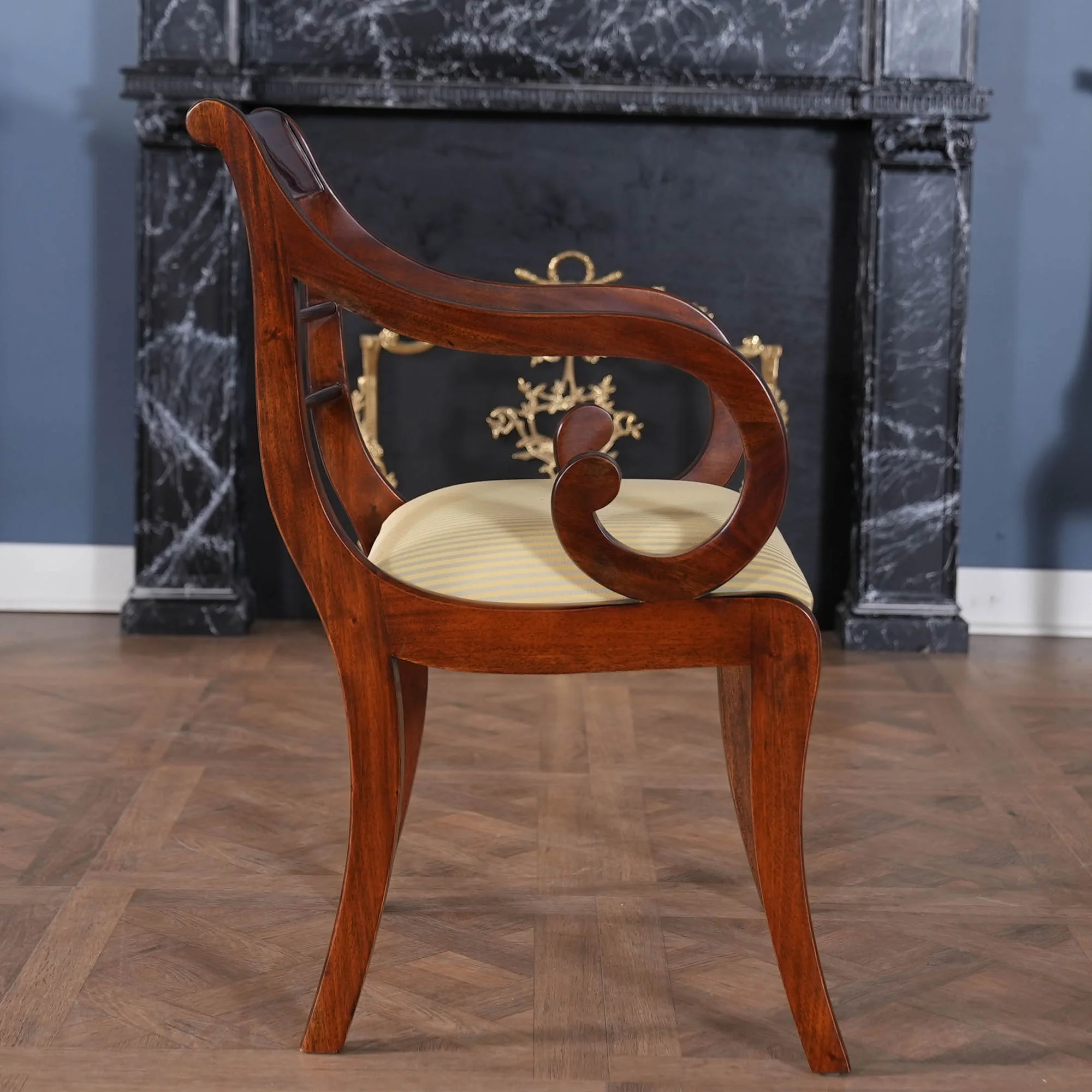 Banded Mahogany Arm Chair