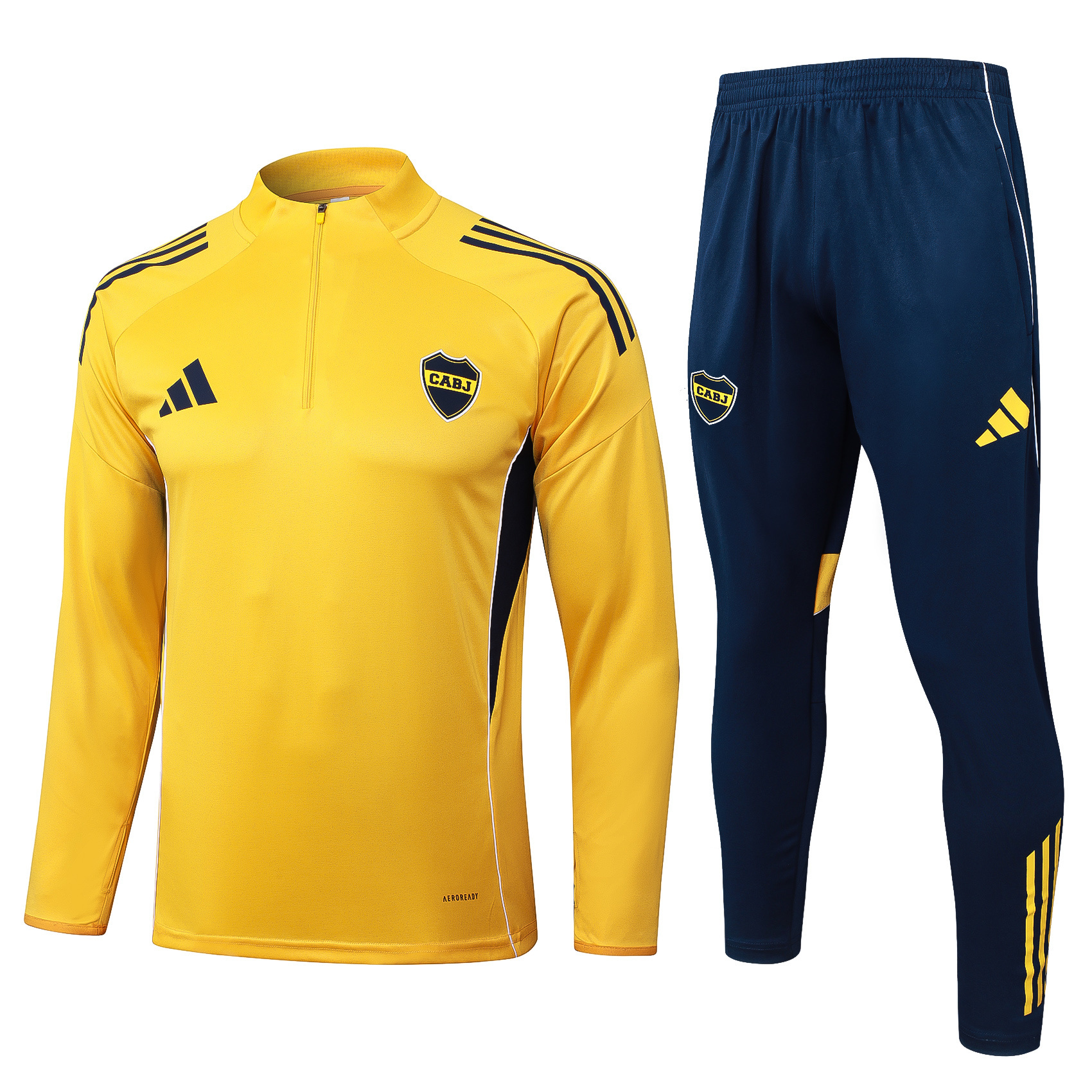 2025-26 Boca yellow half zipper training jersey - Adult Set