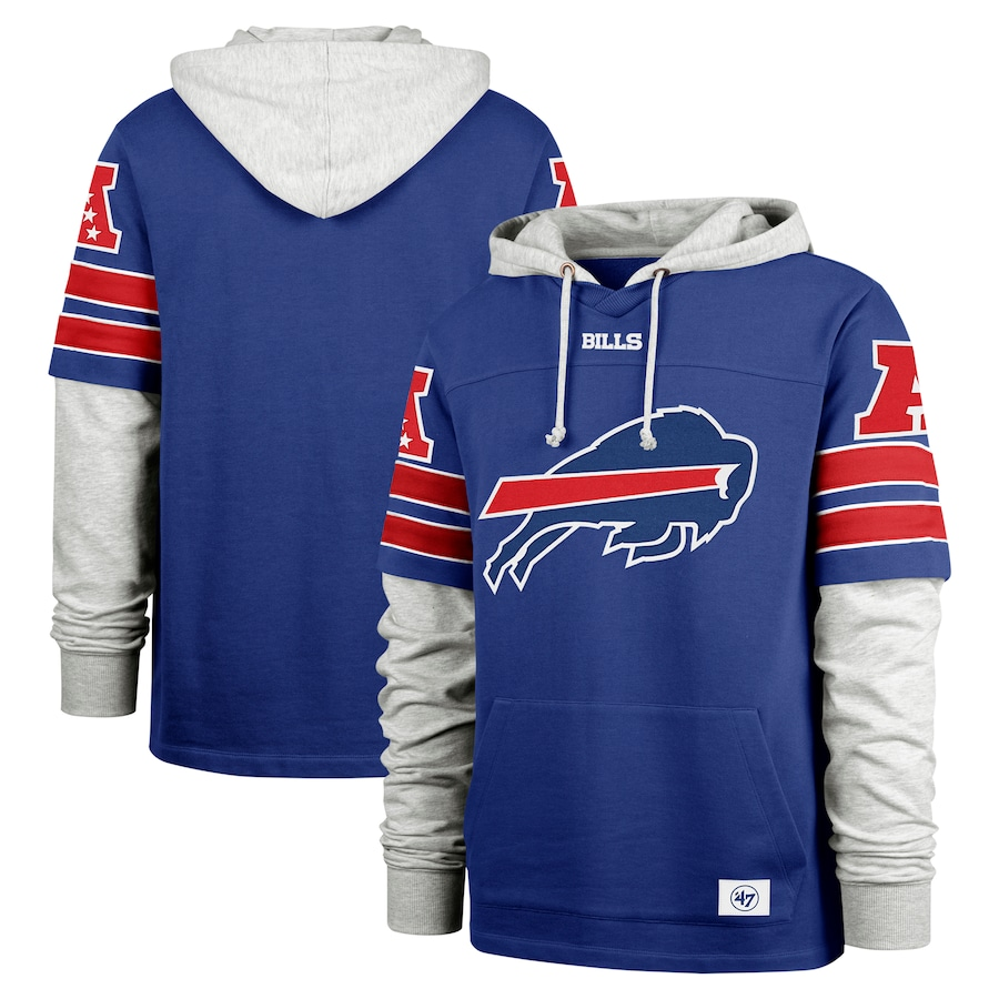 Buffalo Bills '47 Double Header Blitz Cornerback Pullover Hoodie