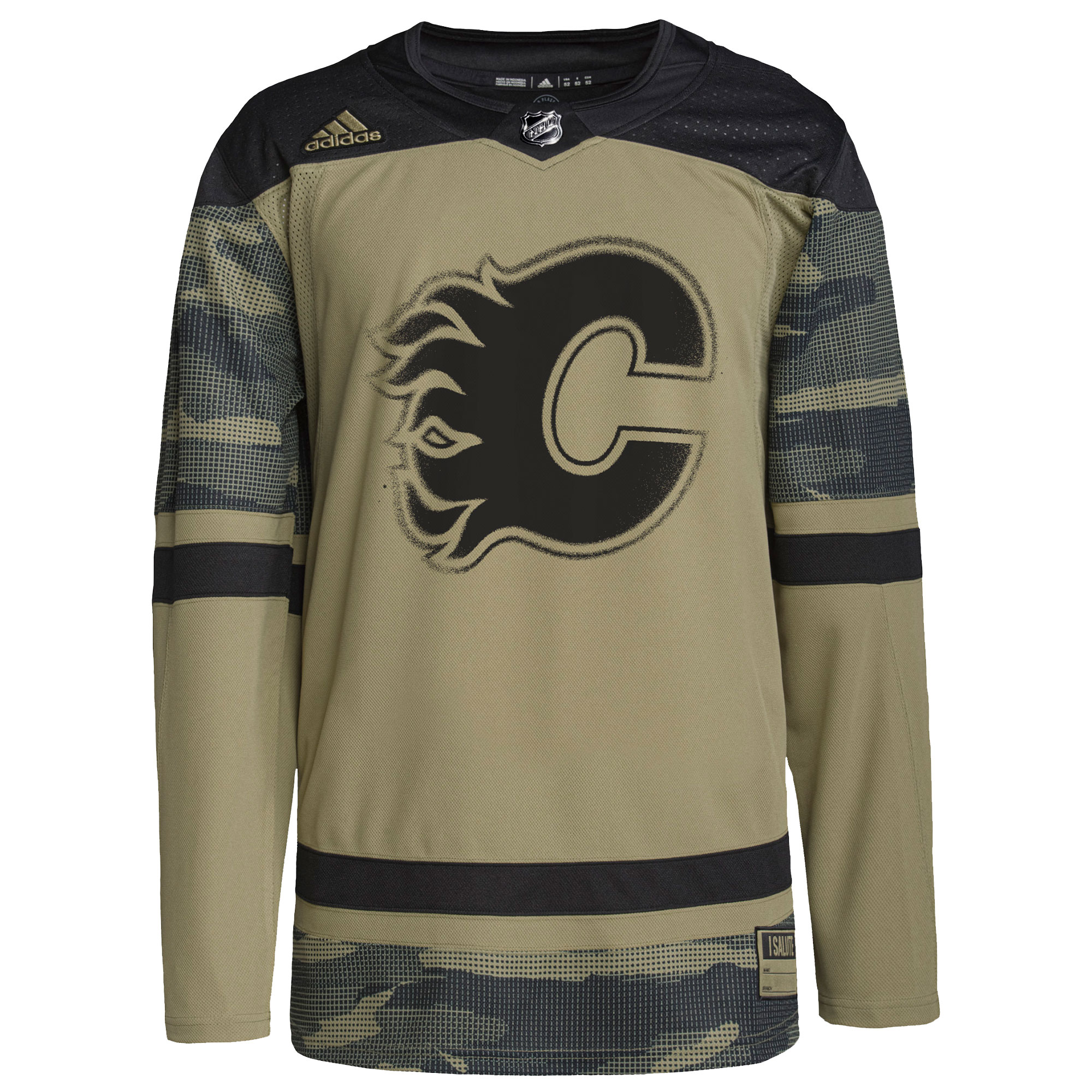 Calgary Flames  Logo Military Appreciation Team  Practice Jersey – Camo