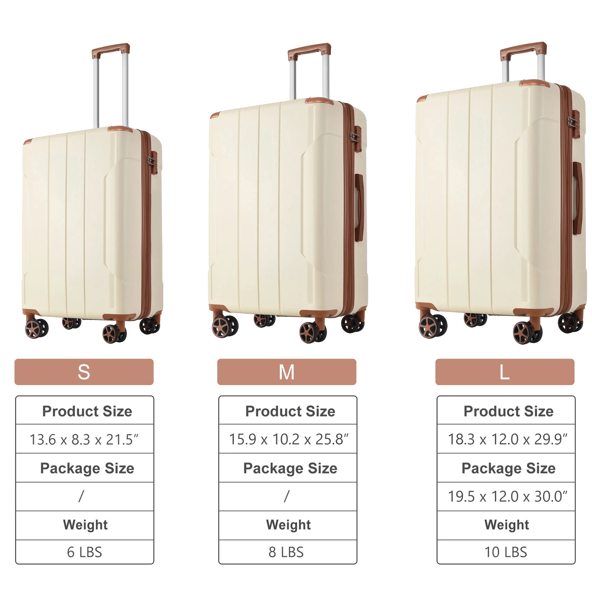 EUROCO 3 Piece Luggage Set, Expandable Hardshell Suitcase with TSA Lock and Double Spinner Wheels,ABS Lightweight Durable Travel luggage Set(20