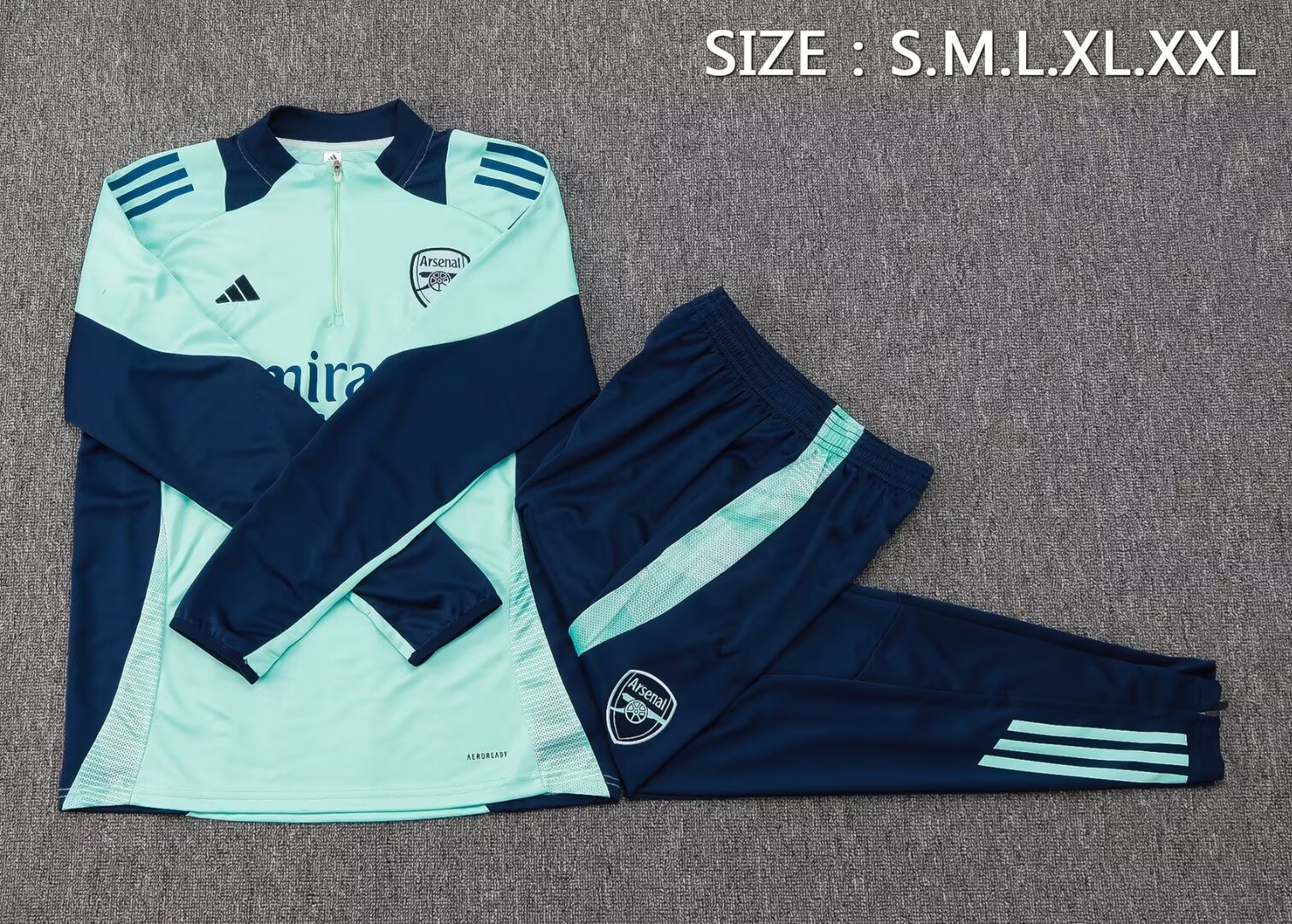 2024/2025 Arsenal Half-Pull Training Suit Light Green Football Shirt 1:1 Thai Quality