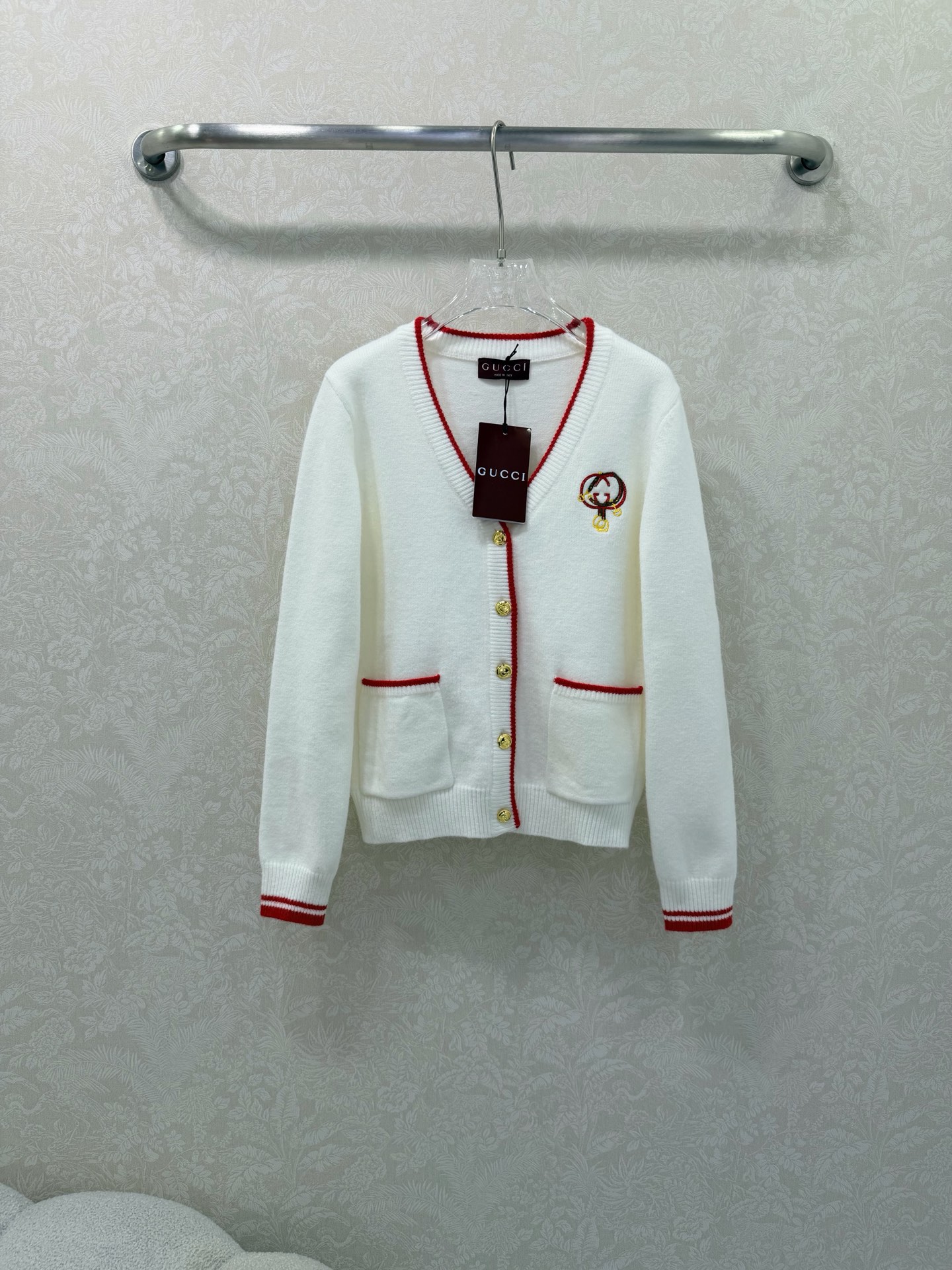 Wool Knit V-neck Cardigan