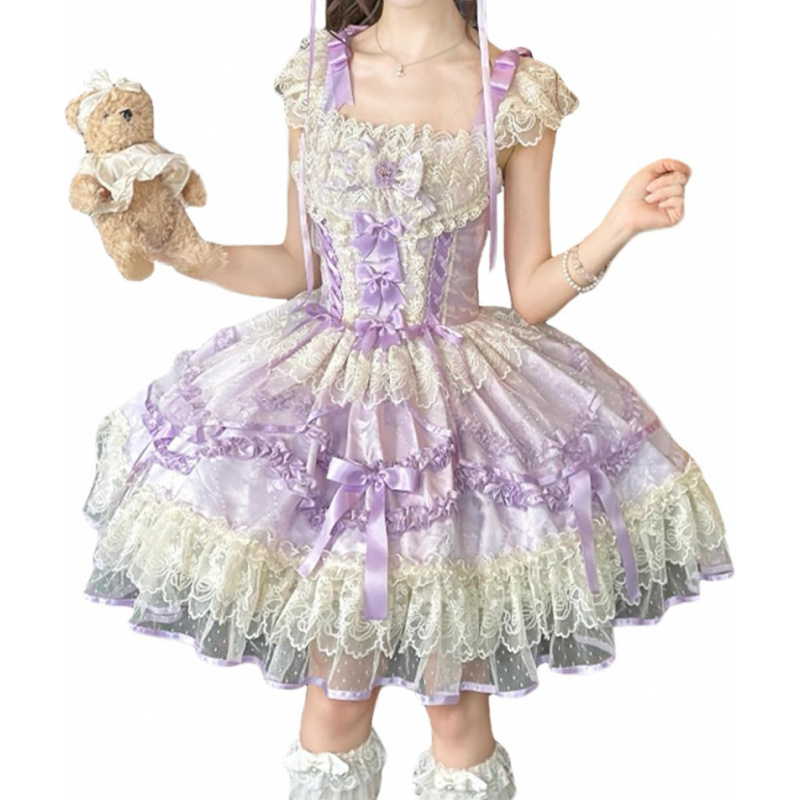 Teens Sleeveless Lolita Dress Japanese Style Sweet Bows