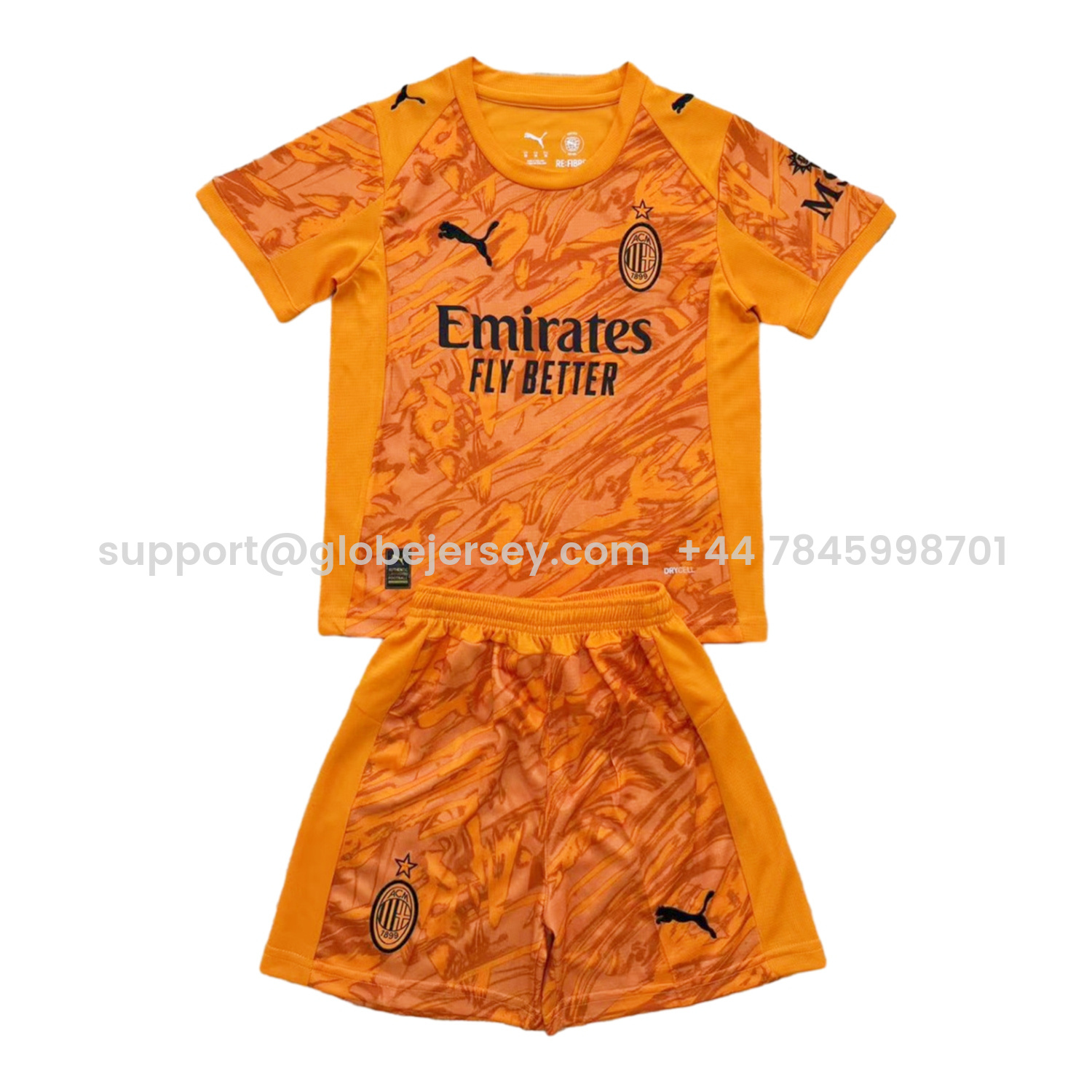 AC Milan 25-26 Orange Goalkeeper Men's Adult Jersey Set - Fans Version