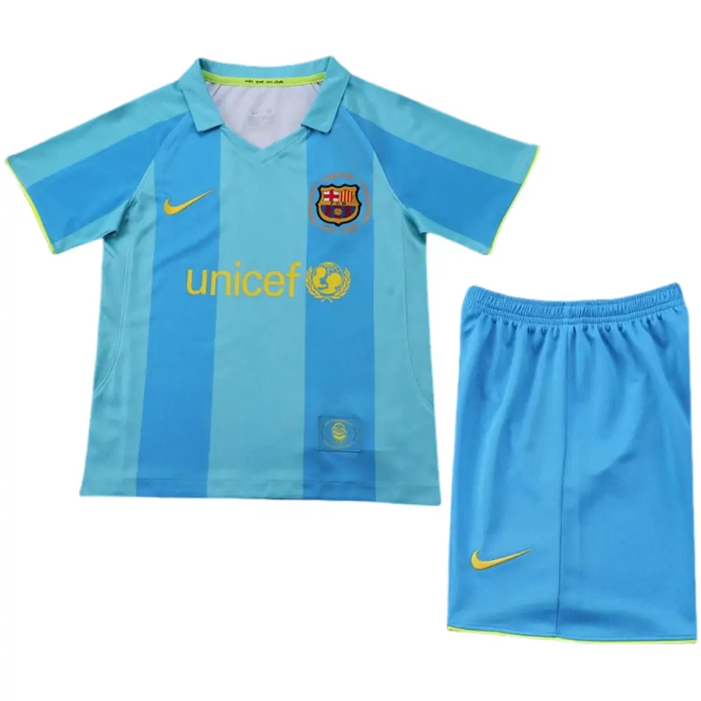 2007-08 Barcelona Away Retro Children's Jersey Set - Fans Edition