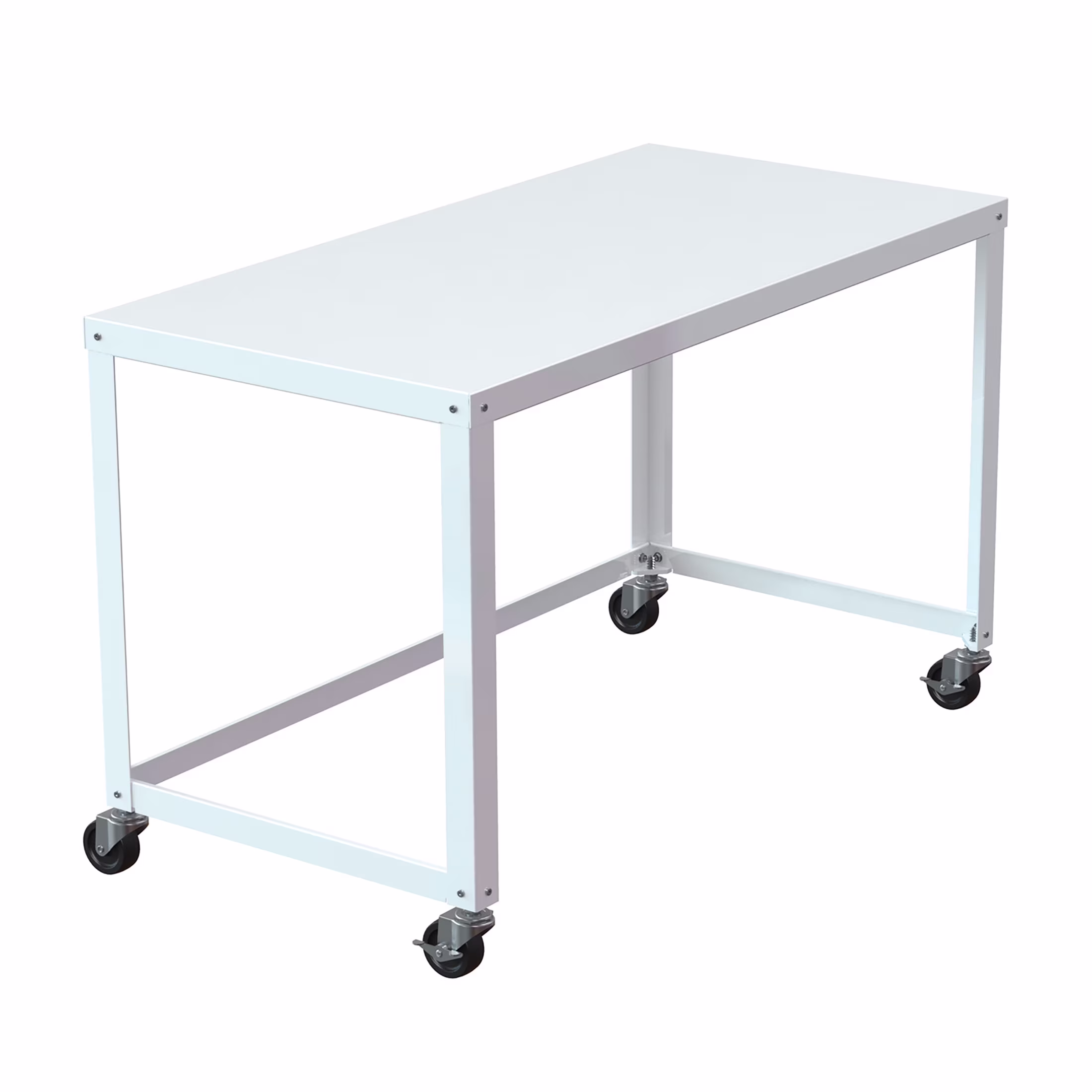 Space Solutions Ready-to-Assemble 48-inch Wide Mobile Metal Desk for Home Office, Navy