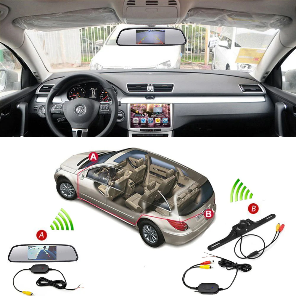 Podofo Wireless Car Backup Camera Kit 4.3