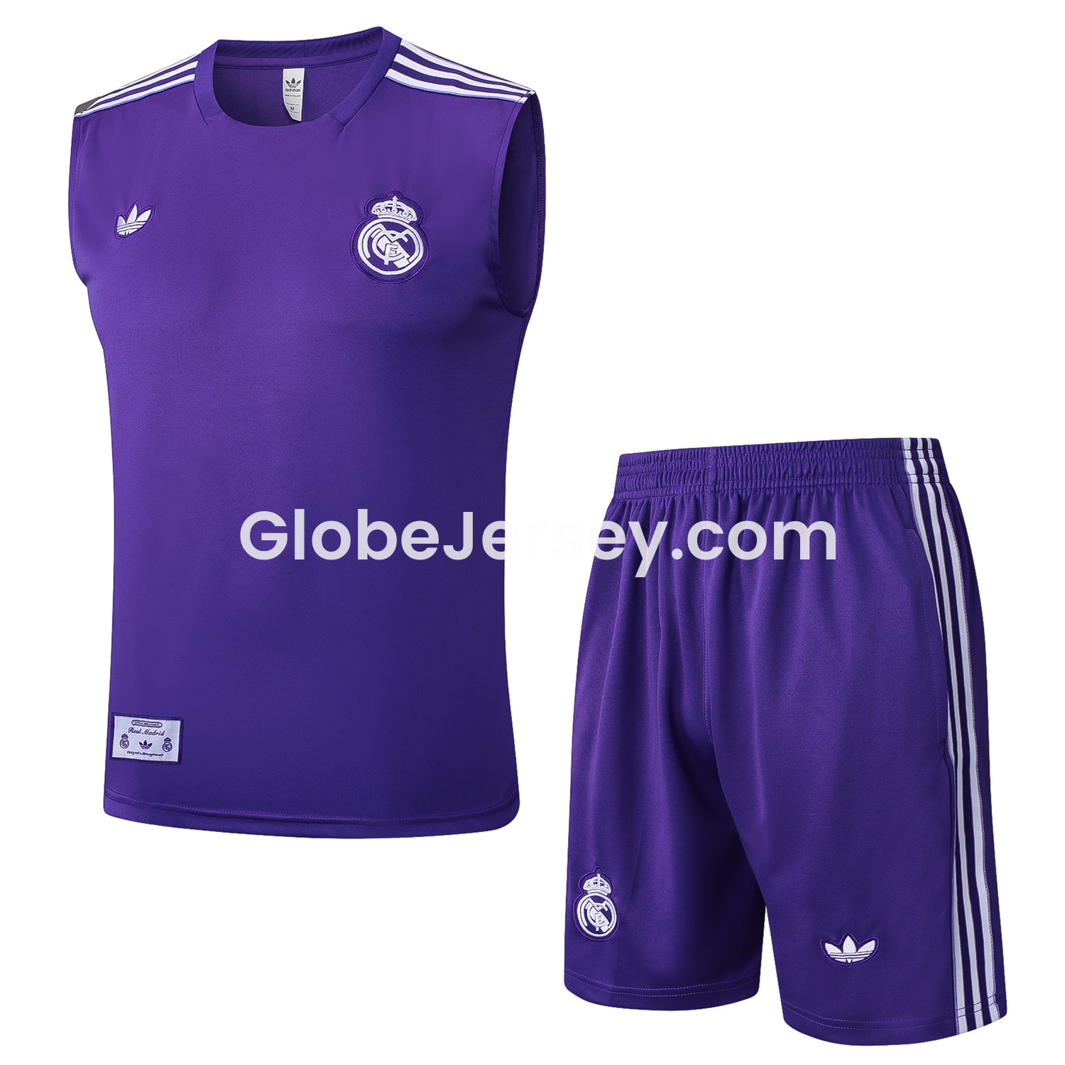Real Madrid 25-26 Throwback Trefoil Vest Training Set - Purple