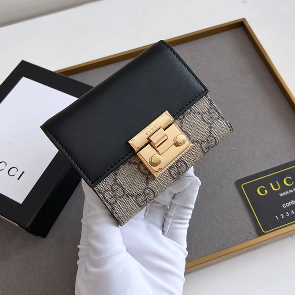 Gucci Padlock GG Supreme Trifold Wallet