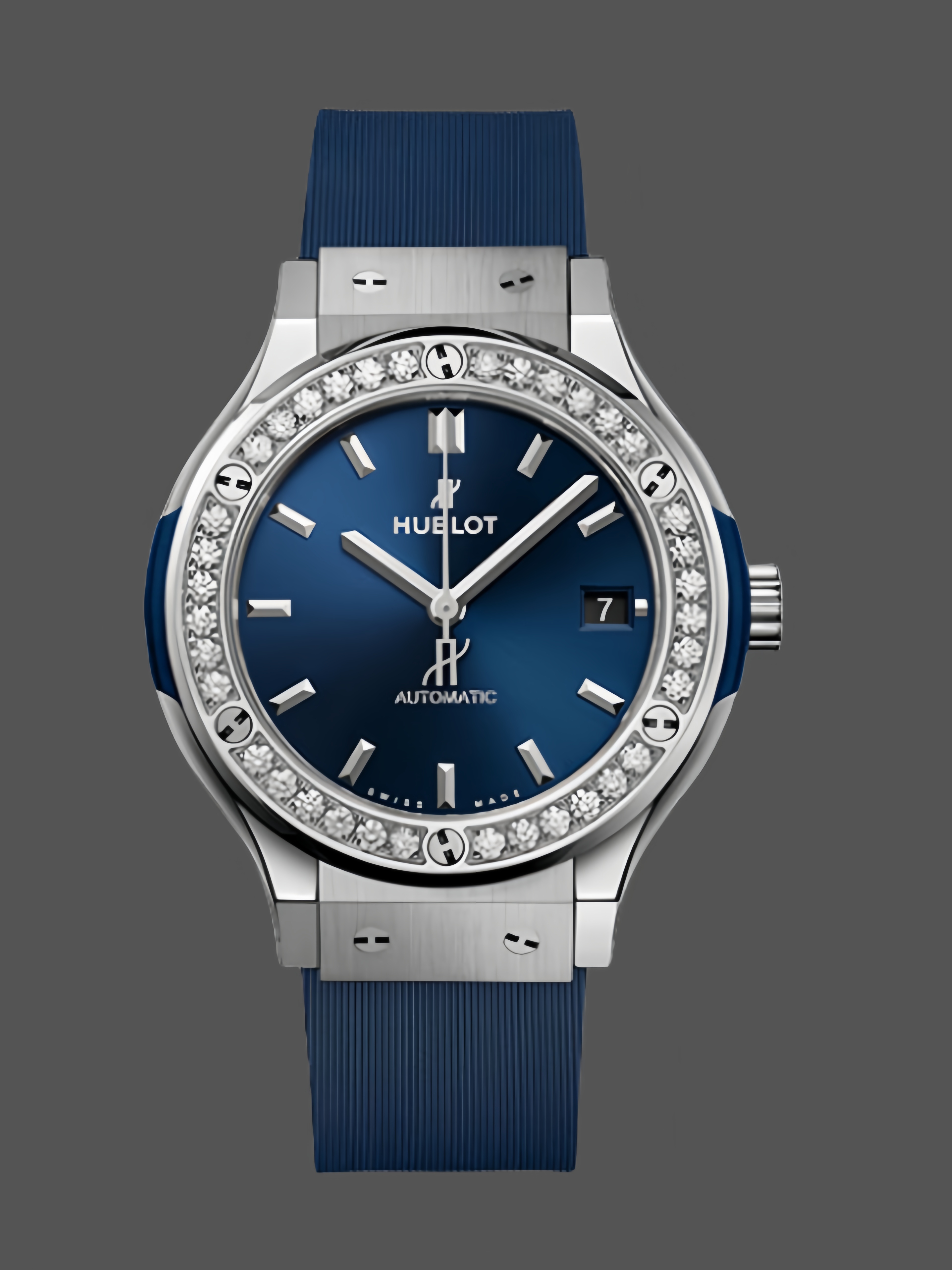 【Super Clone】565.NX.7170.RX.1204 Hublot Classic Fusion Titanium Blue Diamonds