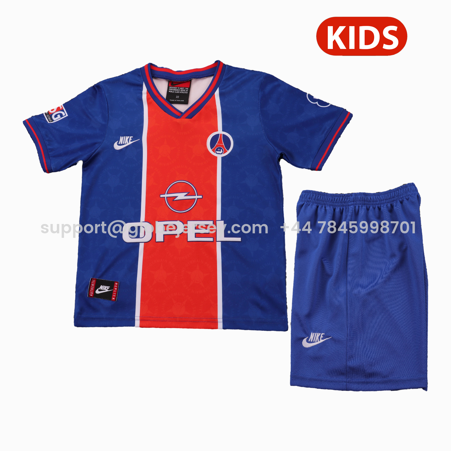 Retro Paris Saint-Germain PSG 1995-96 Home Kids Kit