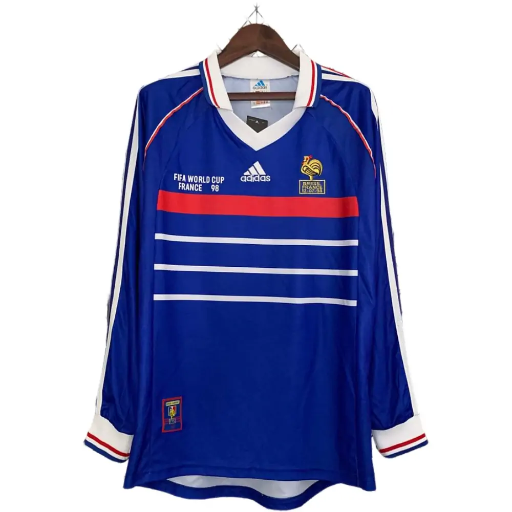 1998 Retro Long Sleeve France Home Football Shirt 1:1 Thai Quality - Fans Edition