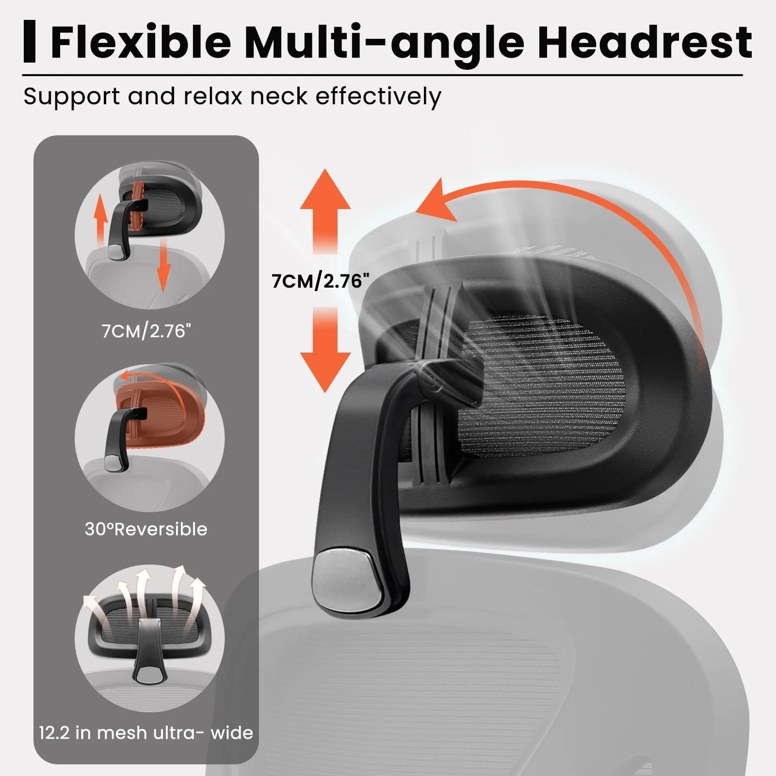 Coolhut Ergonomic Office Chair, High Back Adjustable Computer Desk Chair with Lumbar Support, 300lb, Black