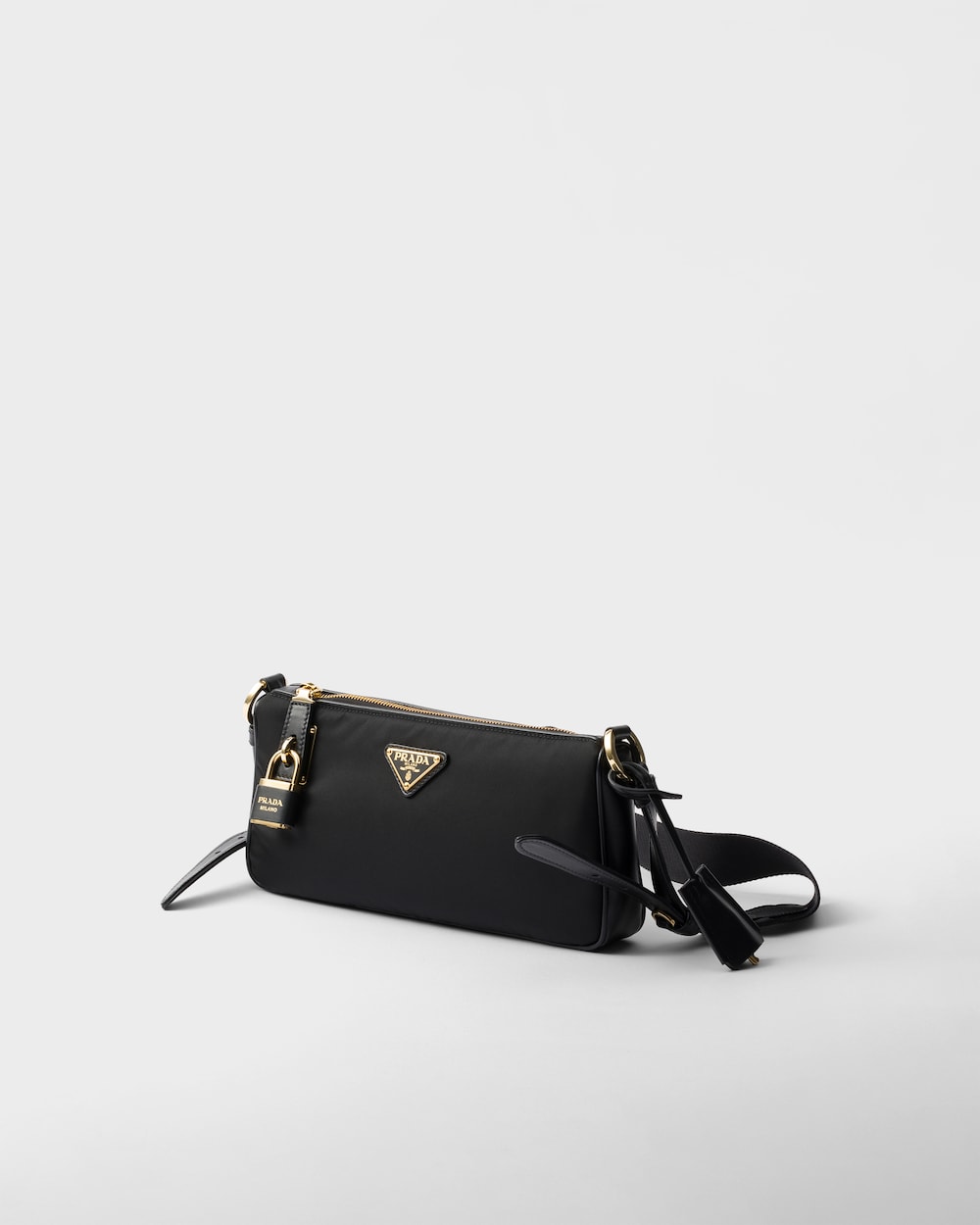 Small Re-Nylon and Leather Shoulder Bag
