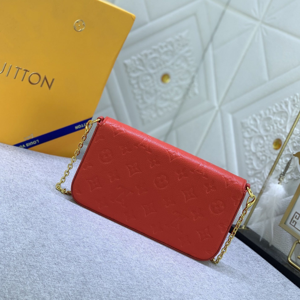 Louis Vuitton Pochette Félicie Monogram Empreinte  Rouge Louis 8.3 Inches M25793