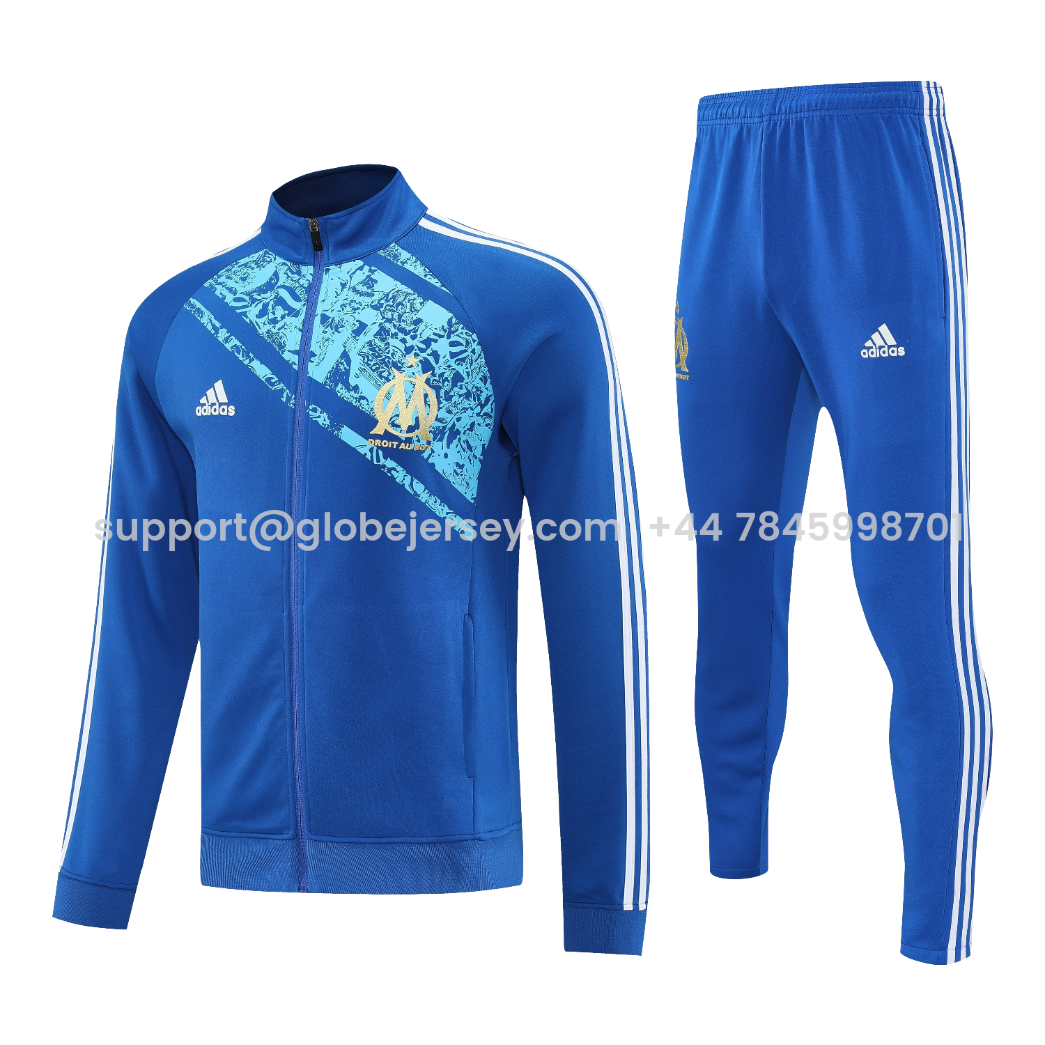 Marseille 25-26 Jacket Training Tracksuit - Blue Jackets & Blue Pants