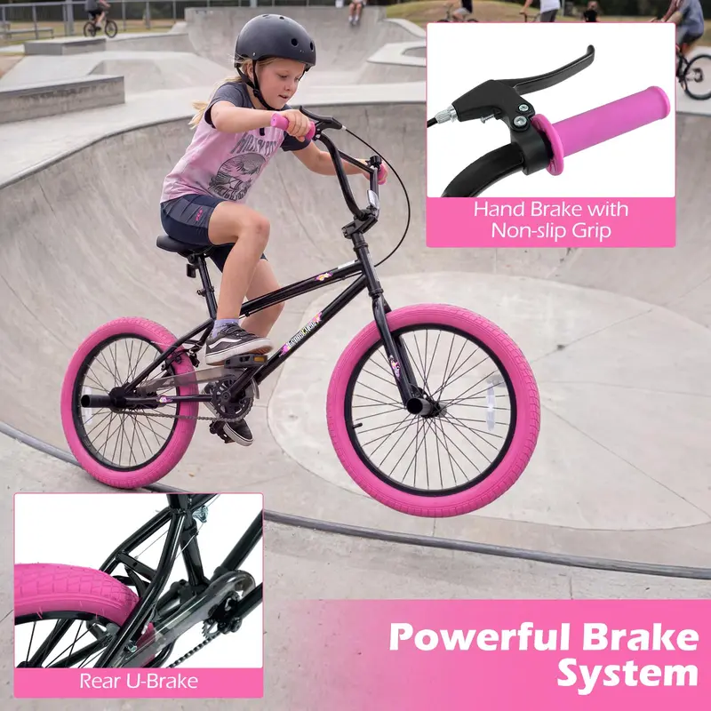 20-Inch Freestyle BMX Bike with Full 360-Degree Handlebar Rotation