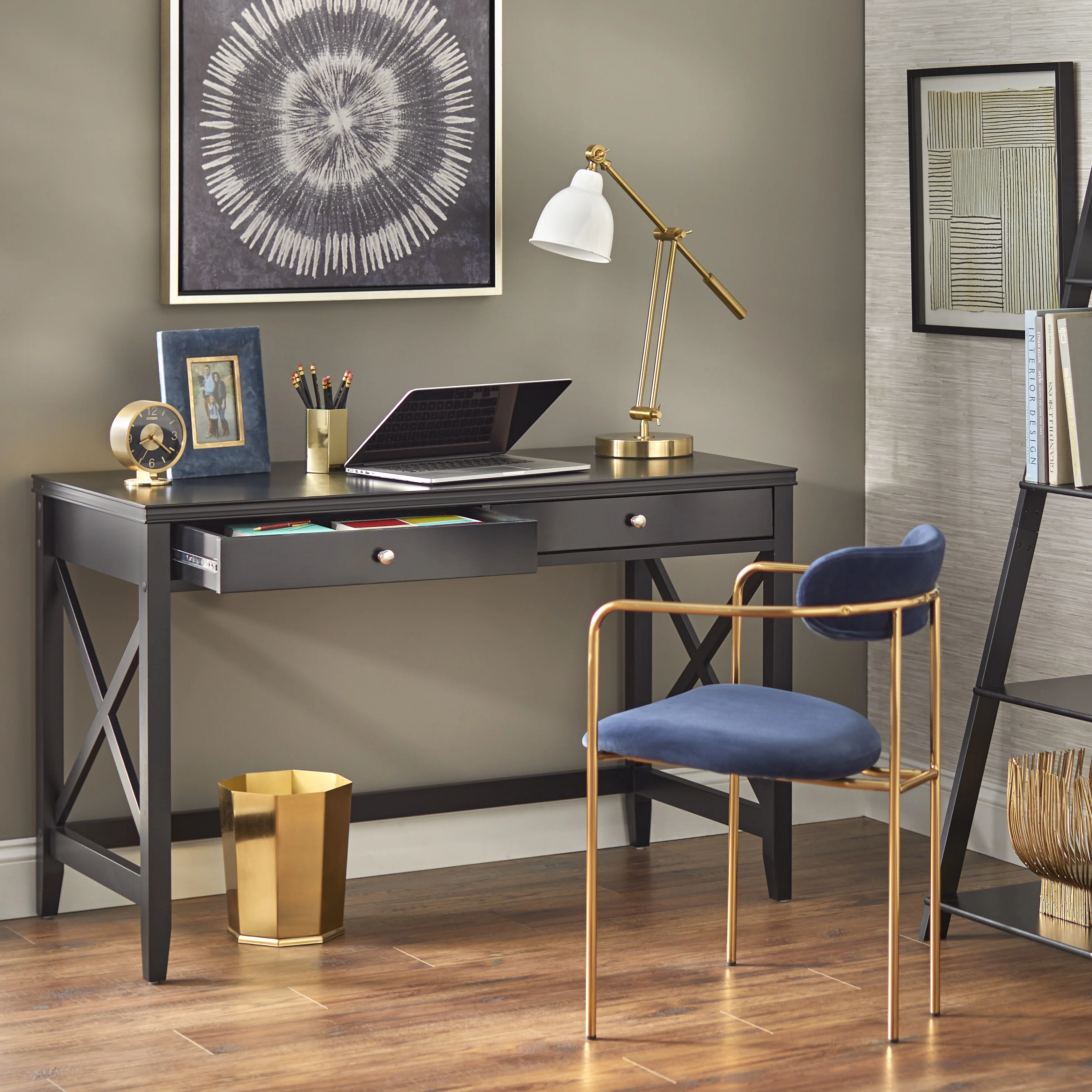 Simple Living  Anderson X Desk Black Painted