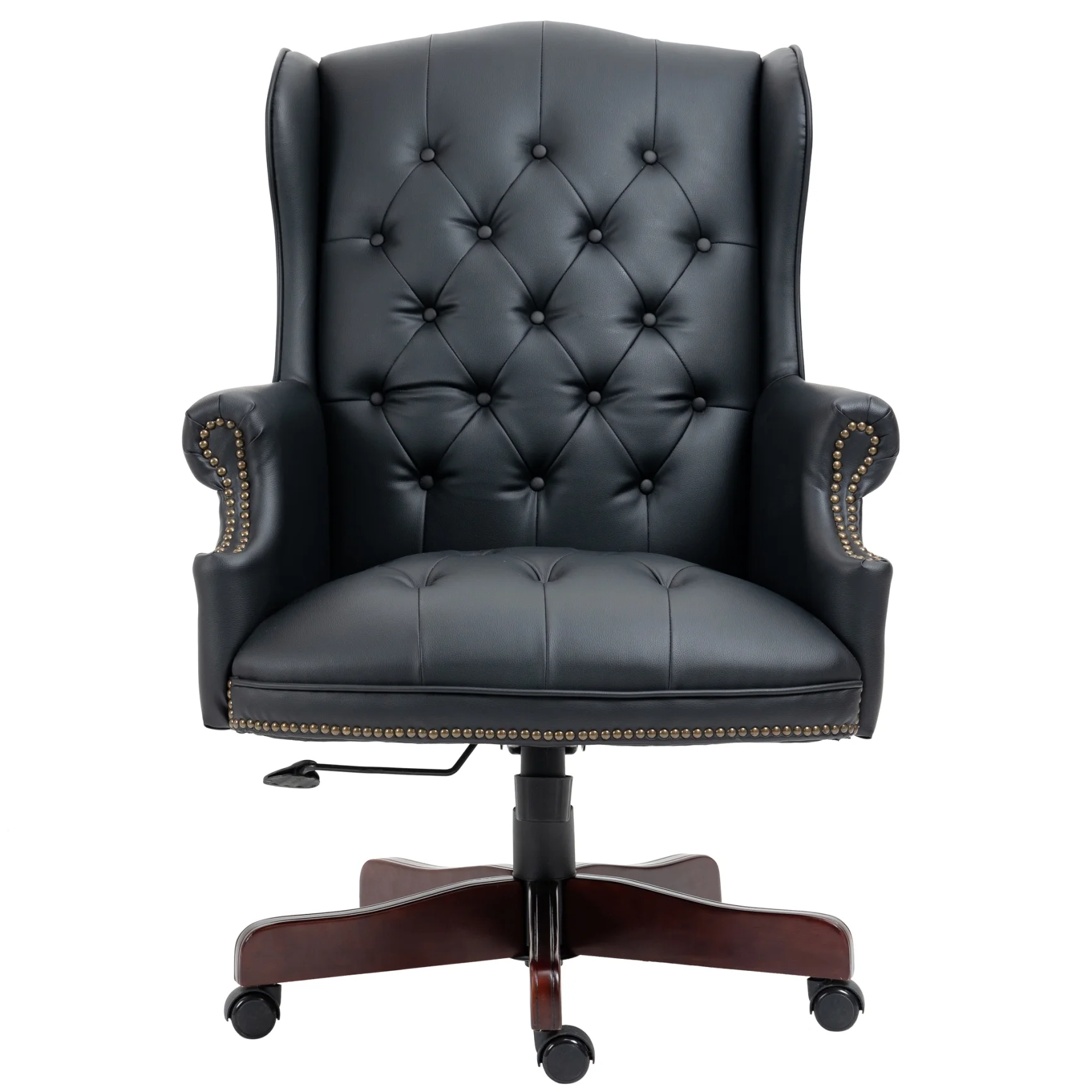 360?�� Rotating Office Chair,High Back Reclining Comfortable Desk Chair,Thick Padded Seat & Backrest,Ergonomic PU Leather Desk Chair with Smooth Glide Caster Wheels for Home Office,Black