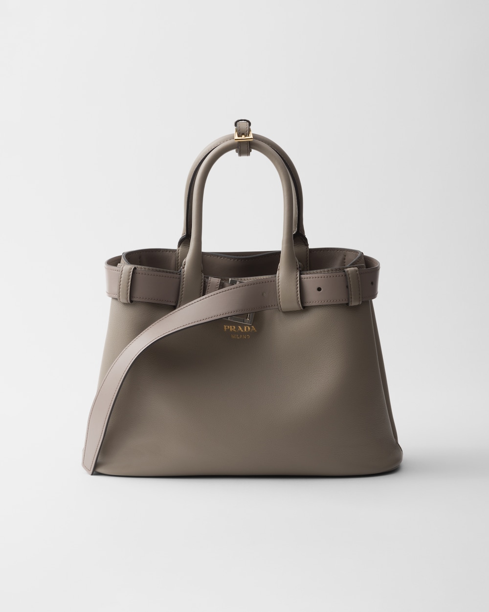 Buckle Small Leather Handbag With Belt