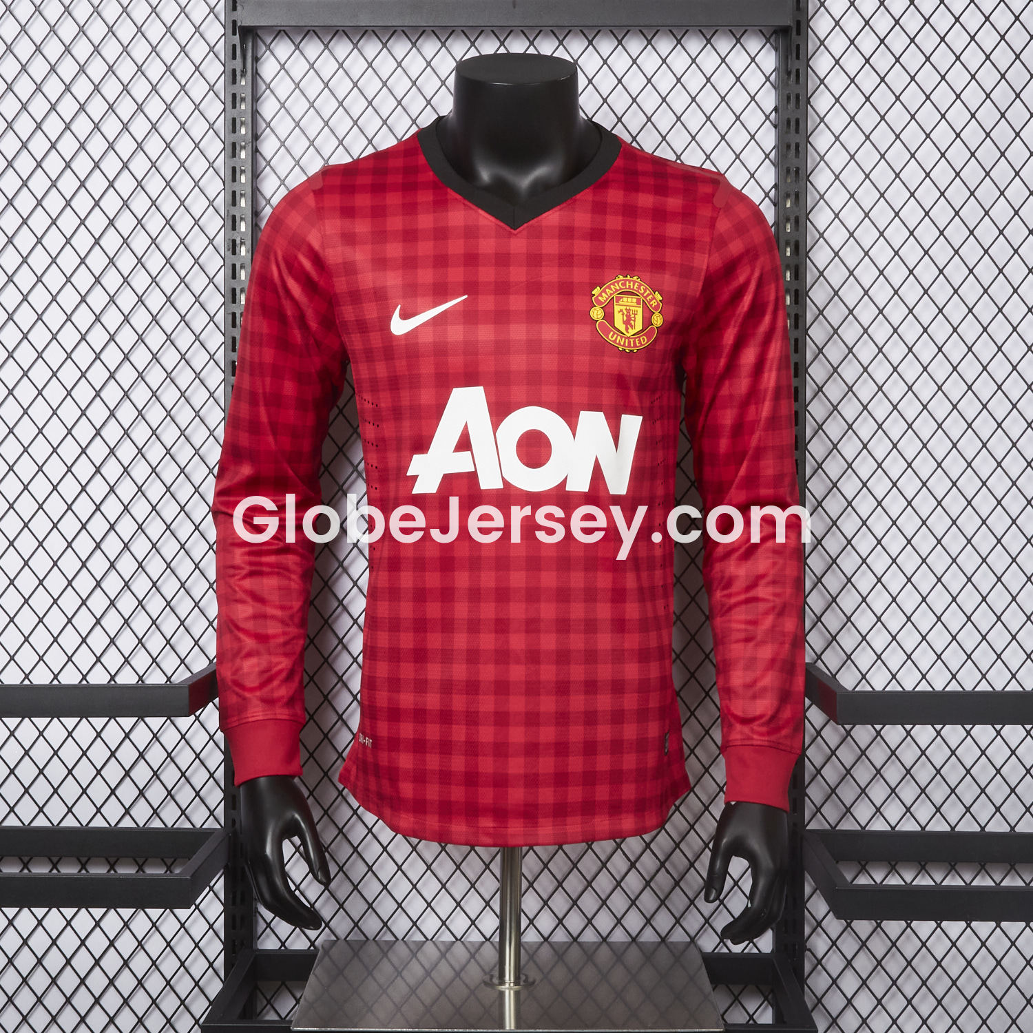 Retro Manchester United 2012-13 Home Long Sleeve Jersey - Player Version