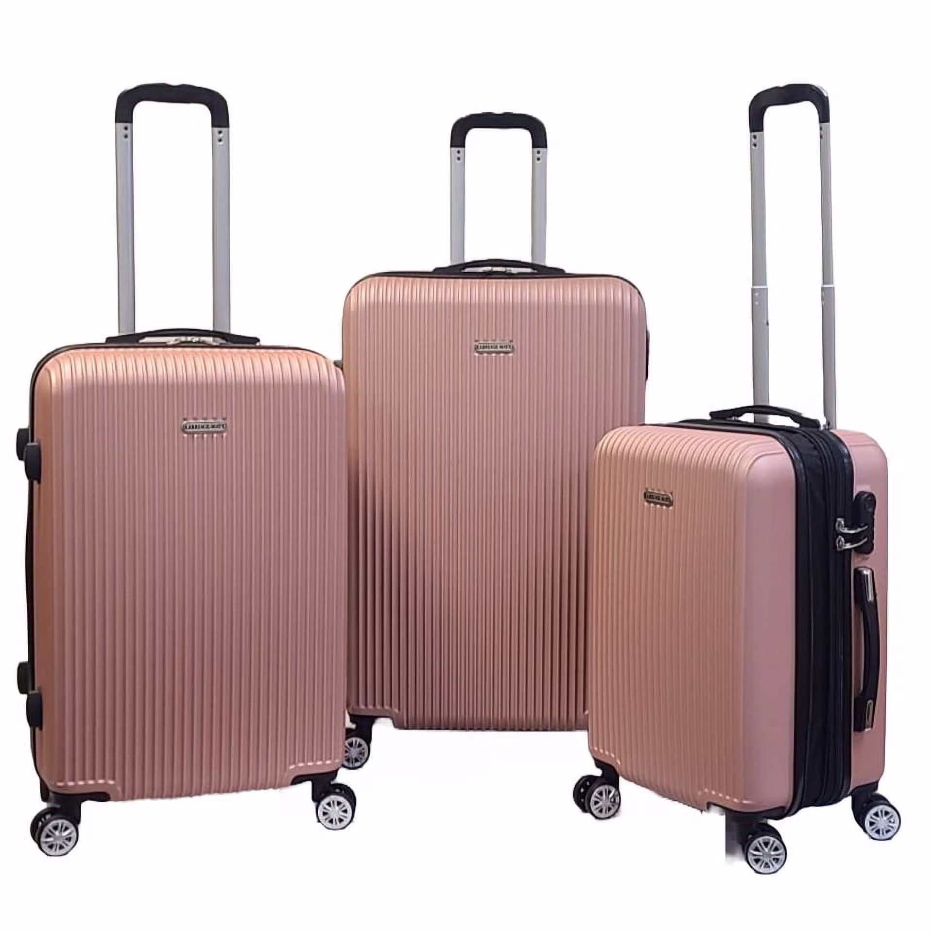 K-Cliffs 3pcs Luggage Set Lightweight Expandable Hard sided ABS Spinner Travel Suitcase  Black