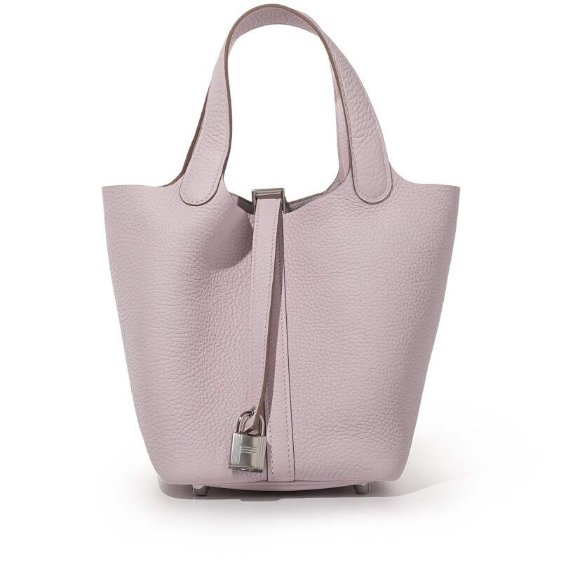 Mauve Pale Clemence Picotin Lock 18 Palladium Hardware