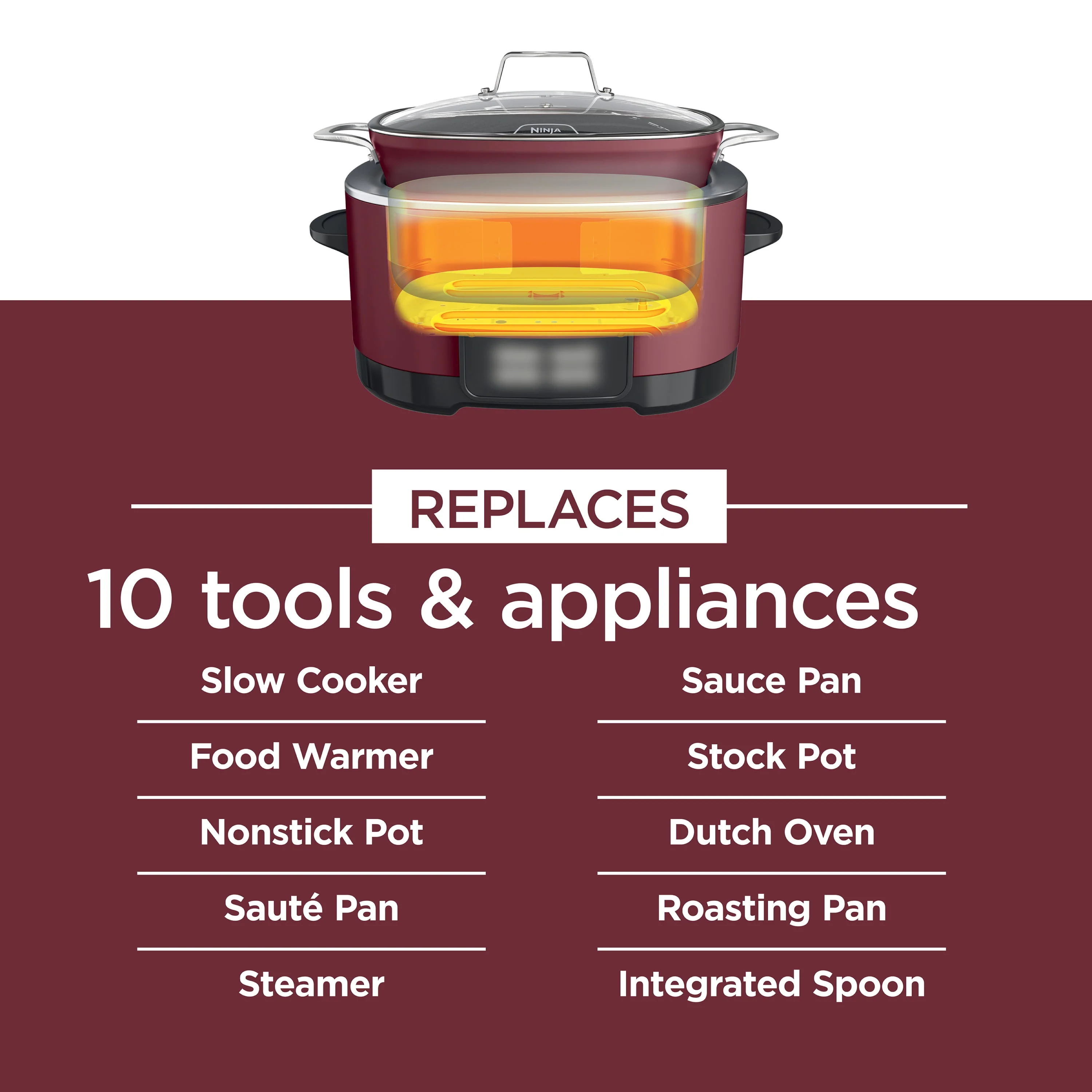 Ninja Foodi Possible Cooker 8.5qt Multi-Cooker, Cherry Tarte, MC1000WM