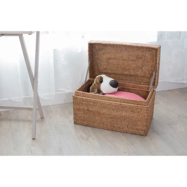 Rattan Rectangular Hinged Storage Chest