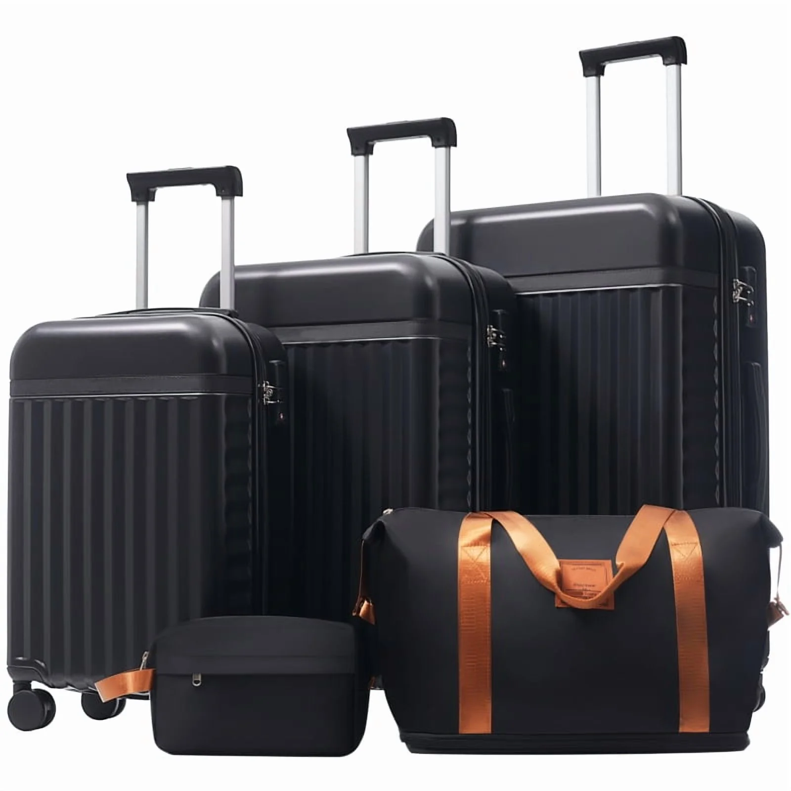Front Opening Luggage Set 3 Piece, Hardside Carry on Suitcase with USB Port, Expandable Luggage with Handle Bag Spinner Wheels TSA Lock
